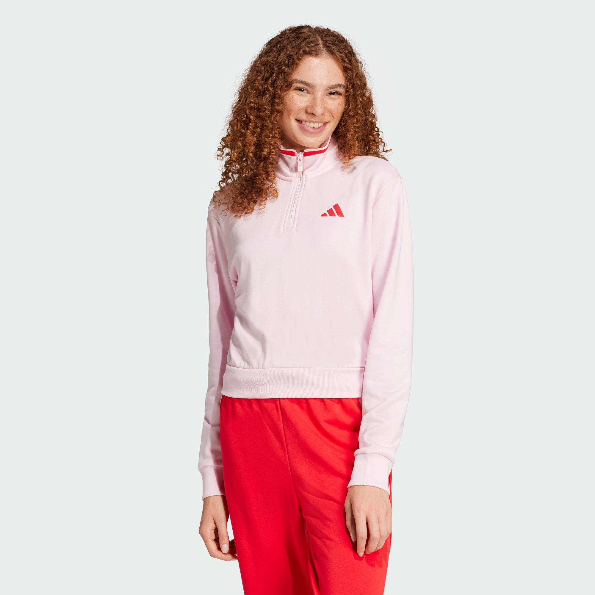 Bluza dresowa Essentials Color Pop French Terry Crop Quarter-Zip