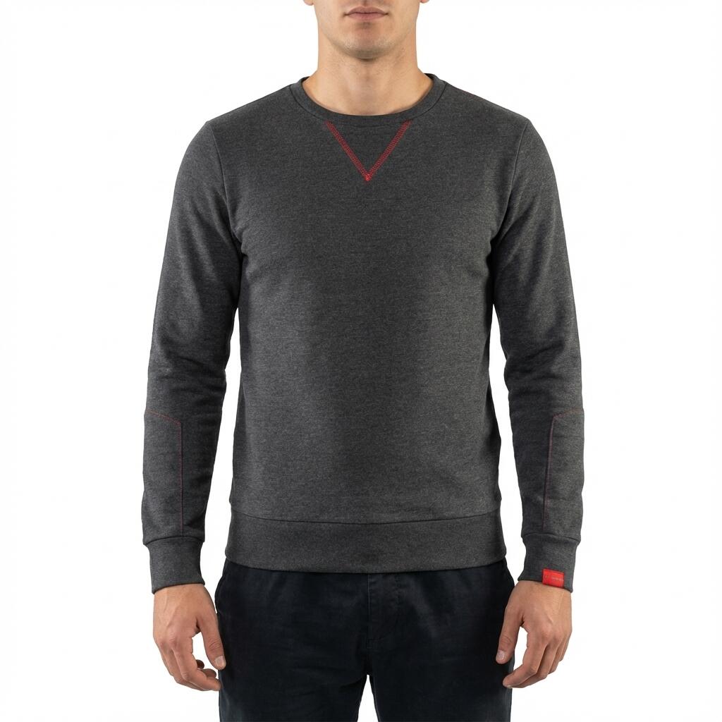 bluza z bawełny damska NEBI ciemnoszara