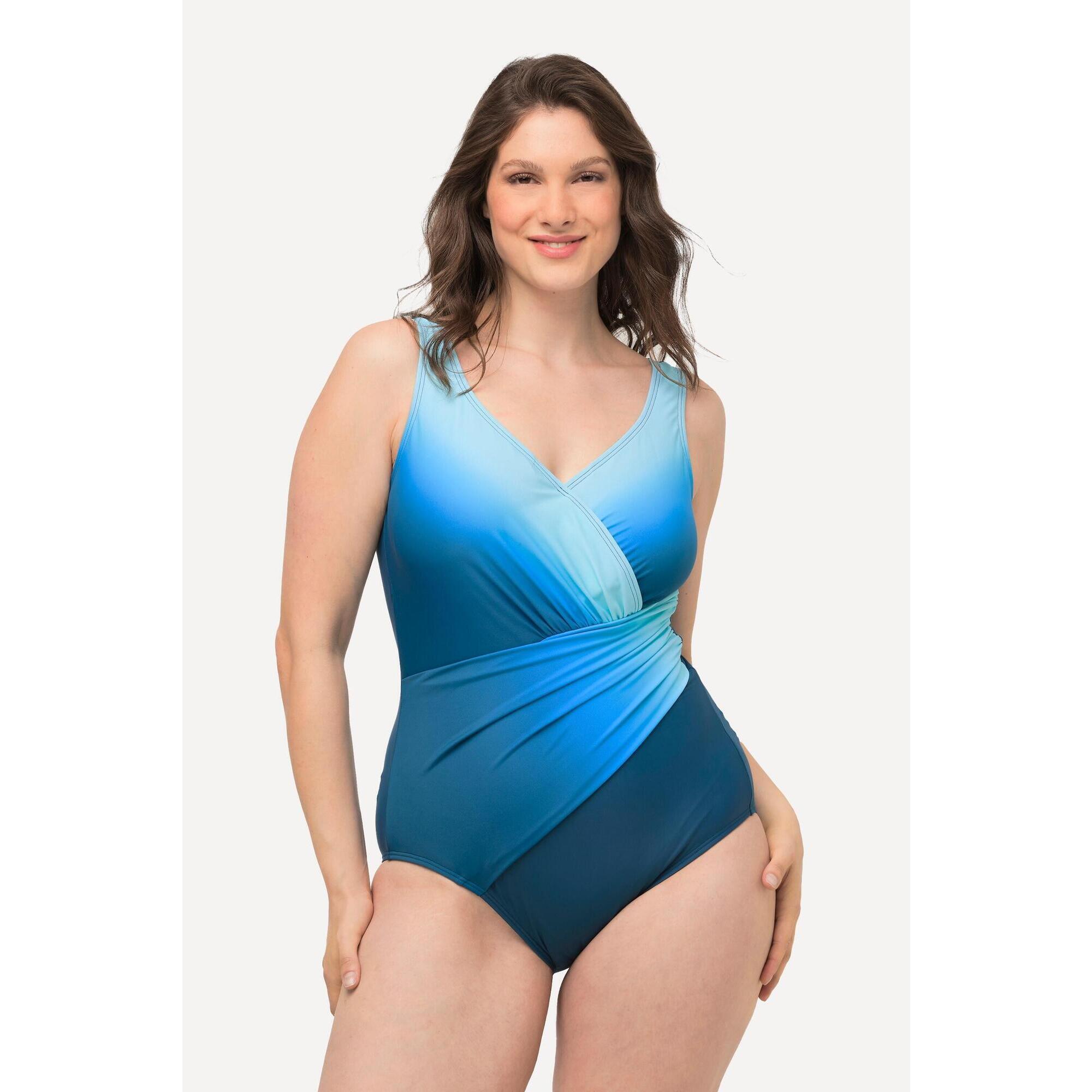 Damski Kostium kąpielowy cieniowanie miękkie miseczki dekolt w szpic