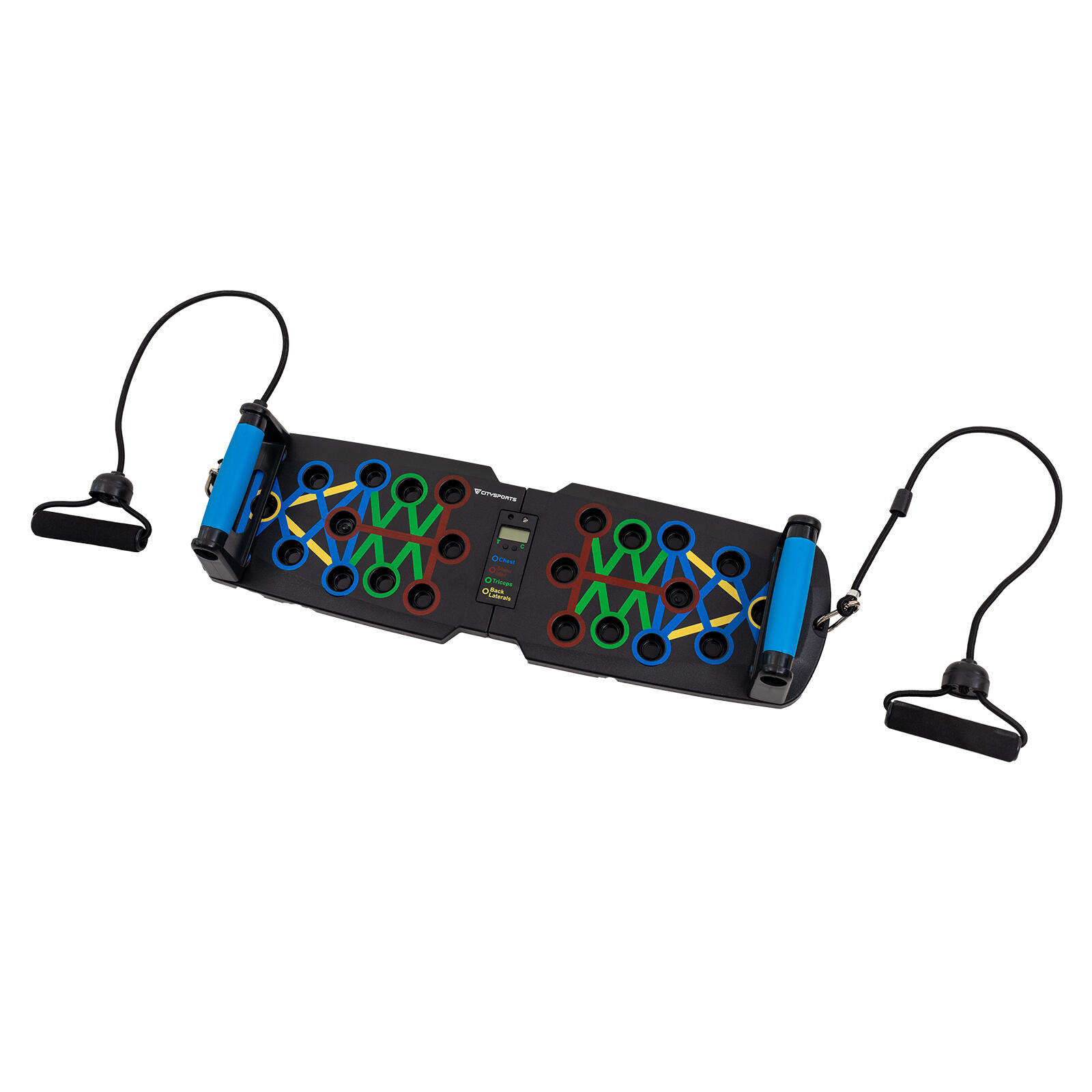 Składana deska do pompek Push-Up z taśmami oporowymi, inteligentnym licznikiem