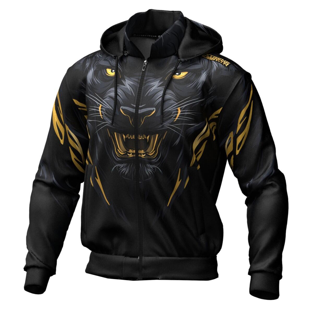 Bluza męska sportowa rozpinana z kapturem EXTREME HOBBY BLACK PANTHER