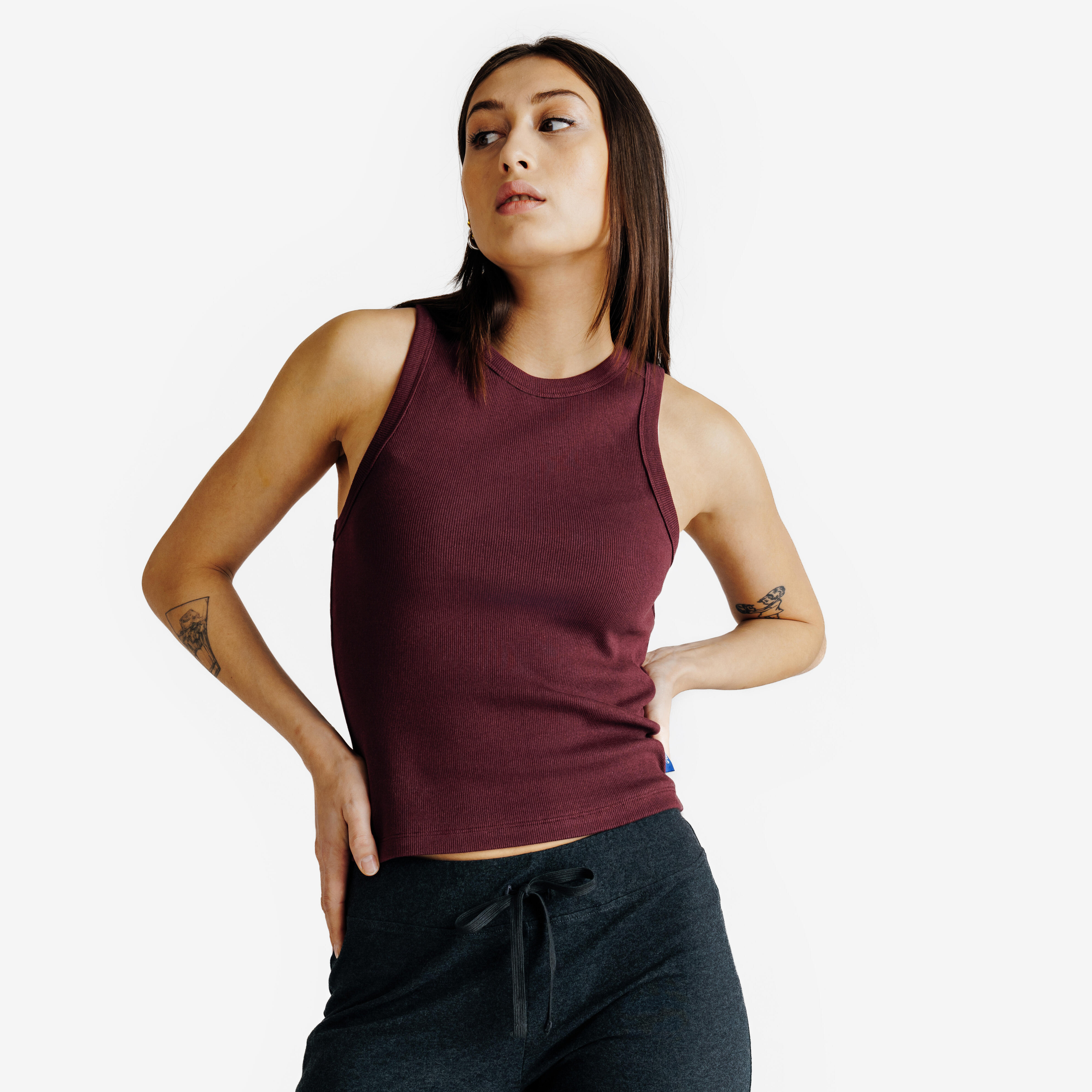 Koszulka bez rękawów damska Elementals z prążkowanej dzianiny