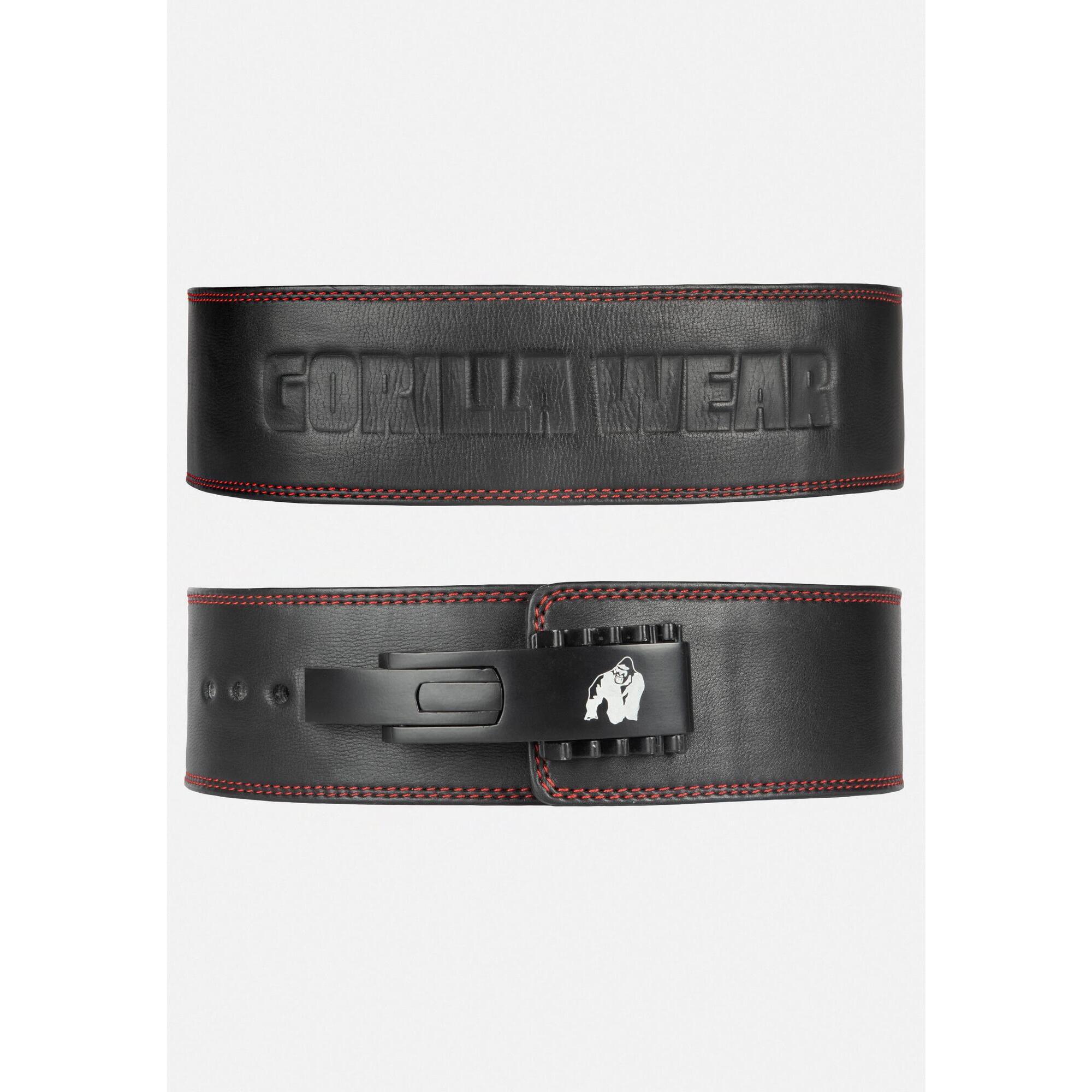 4 Inch Premium Leather Lever Belt - Czarny