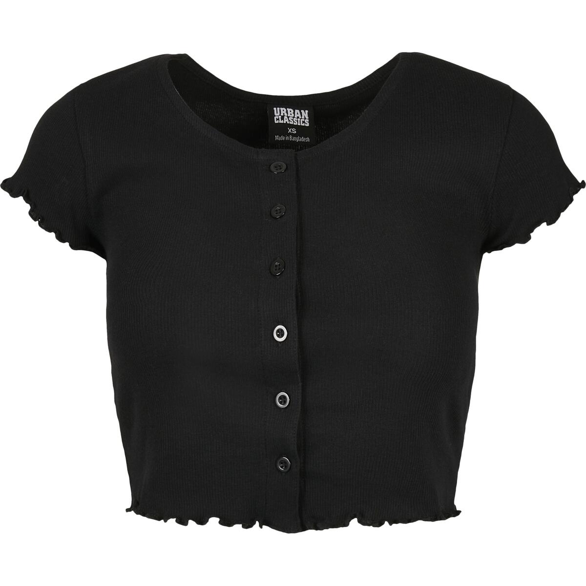 Koszulka damska Urban Classics cropped button up rib