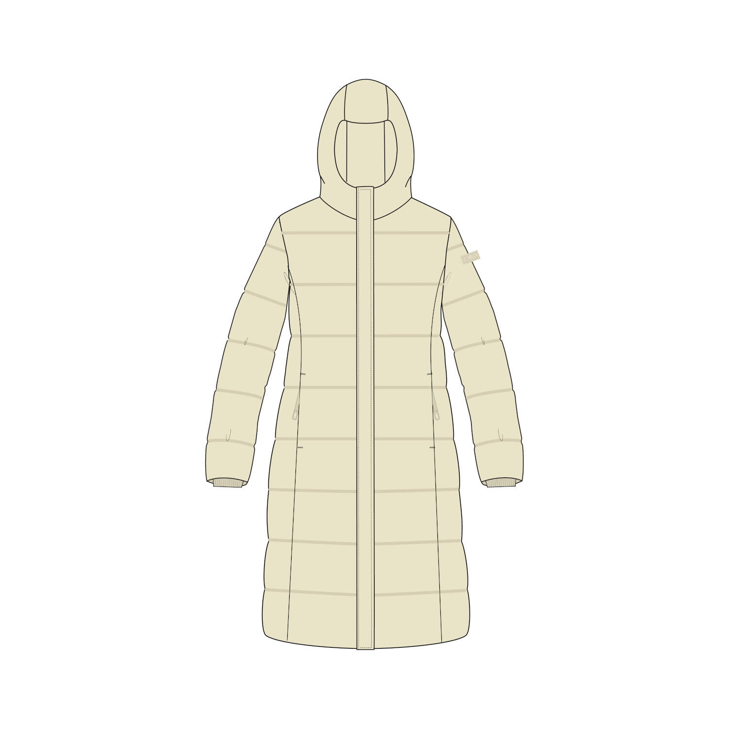 Długa kurtka puchowa z kapturem damska CMP