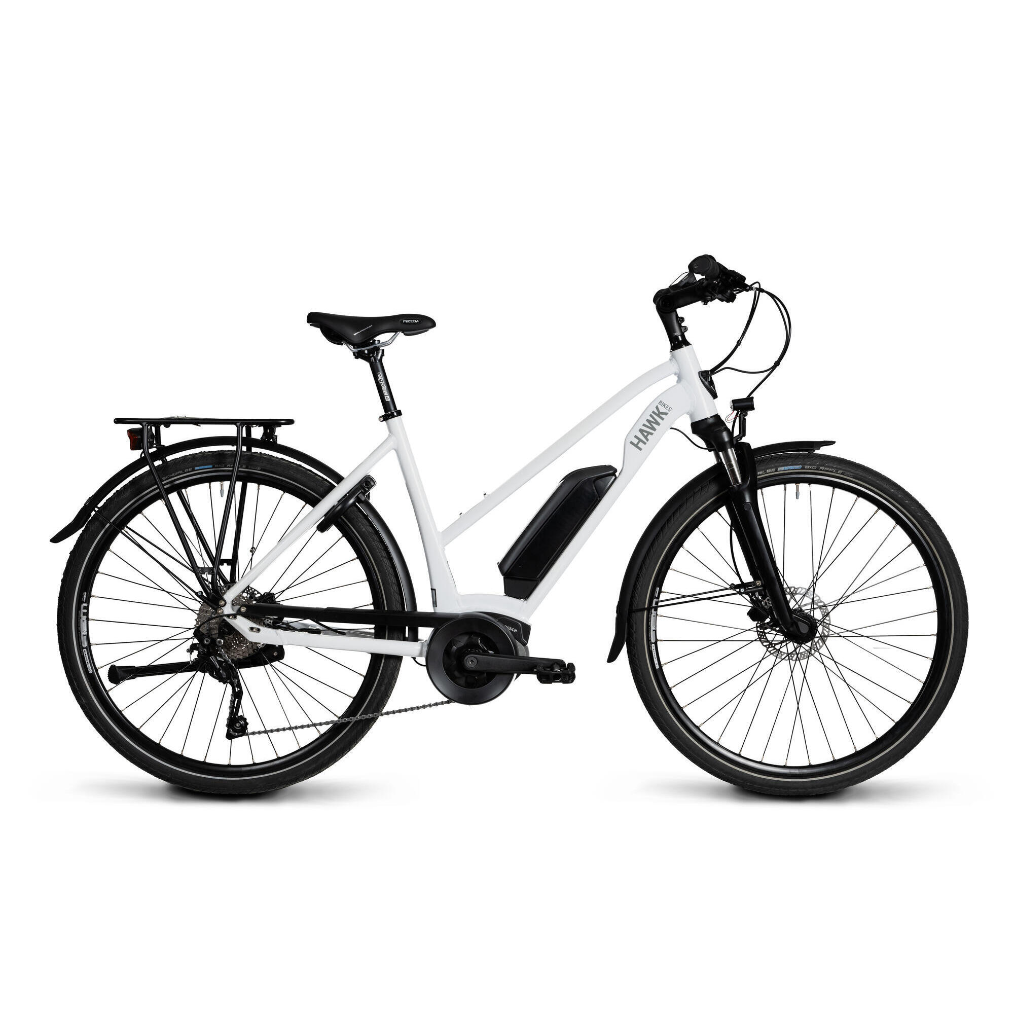 Rower Elektryczny 28" marka HAWK E-Trekking 500 Lady 53 cm Piano White