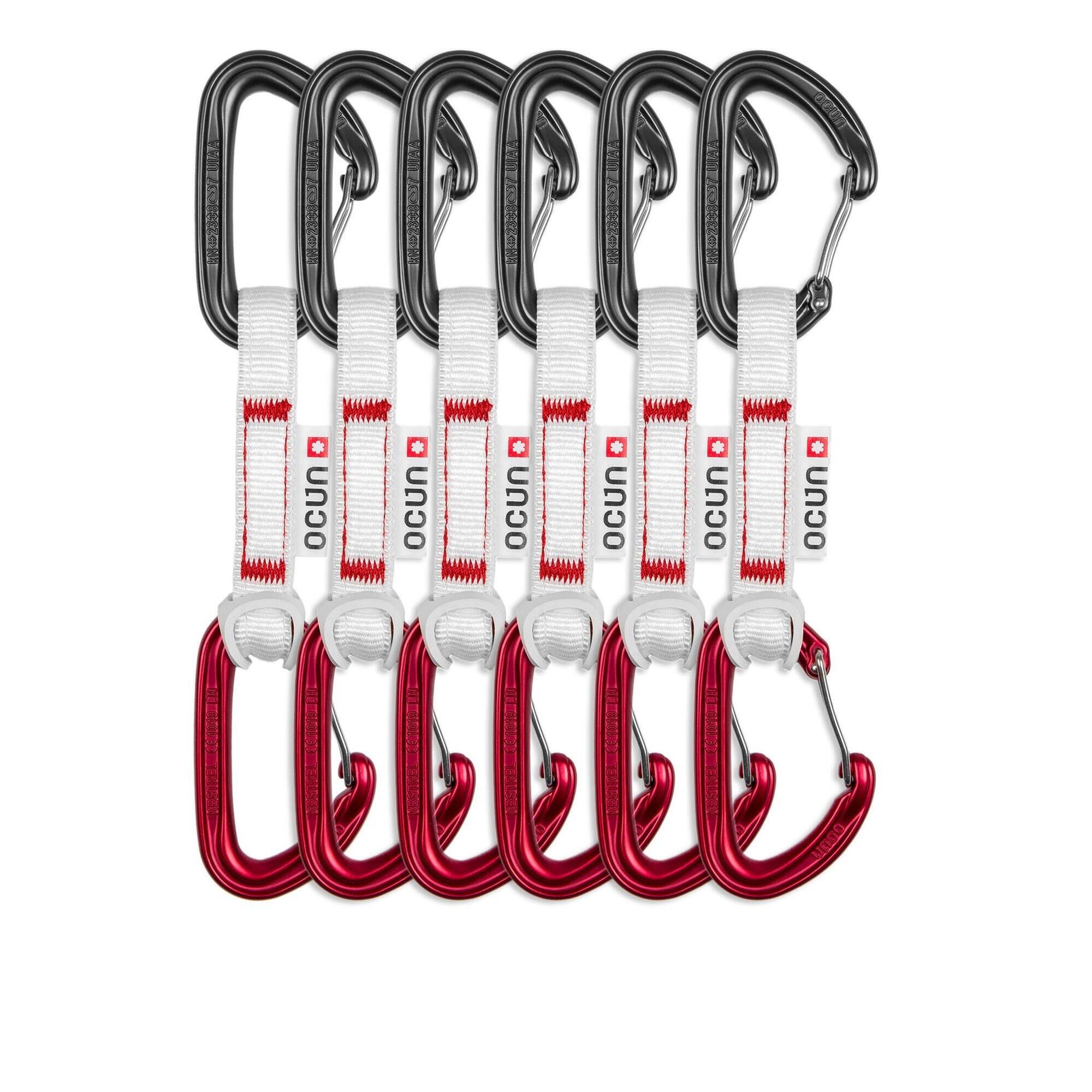 Ekspresy wspinaczkowe Ocun Kestrel QD Bio-Dyn-Ring 15 mm 10 cm 6-pack - red