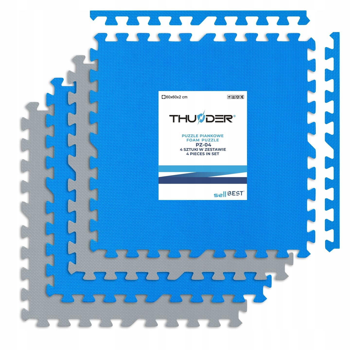 Mata puzzle pod sprzęt do ćwiczeń Thunder 4 szt. 2cm ochrona 60x60cm