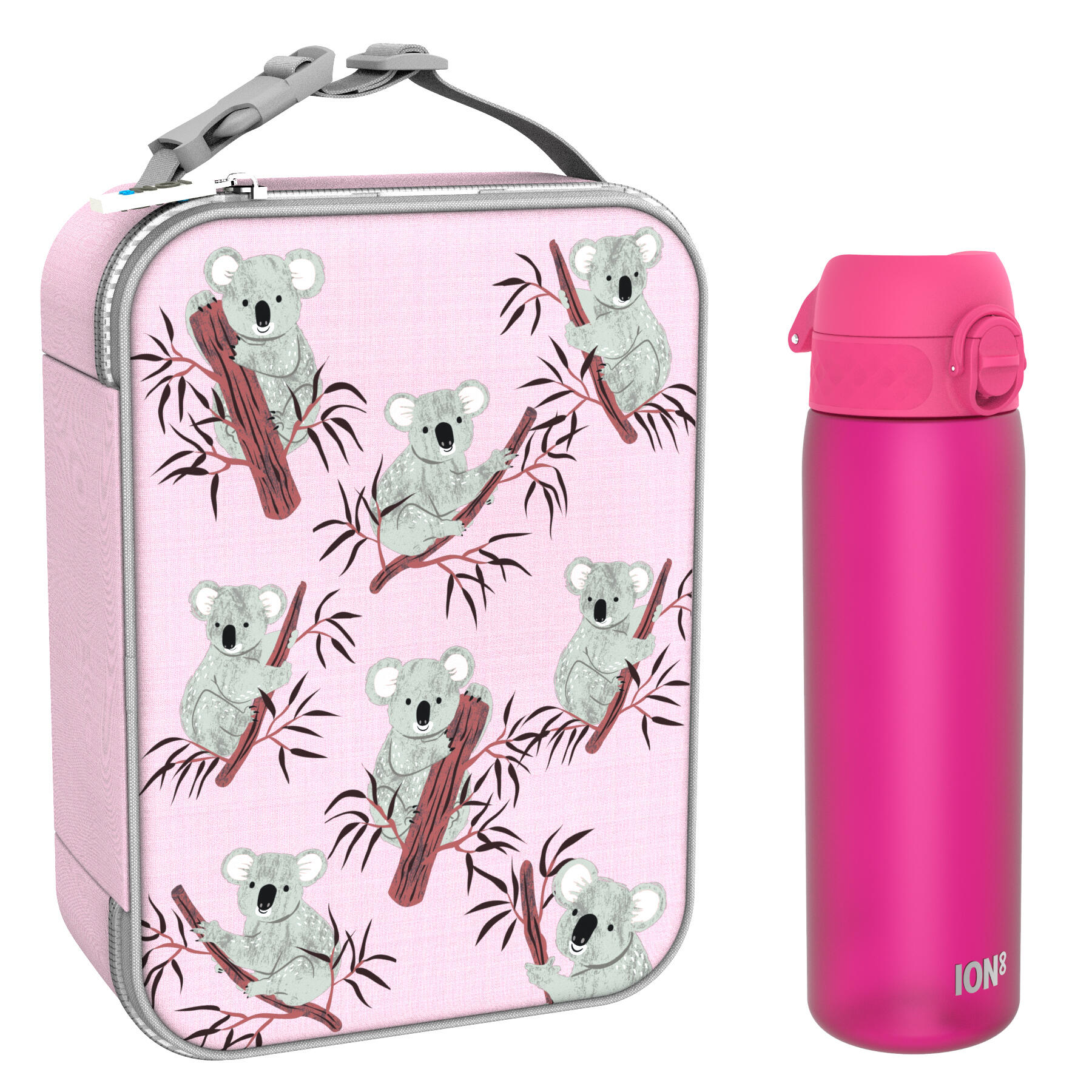 Szkolny zestaw śniadaniowy ION8 Koala. Lunchbag i bidon 500ml z RECYCLON