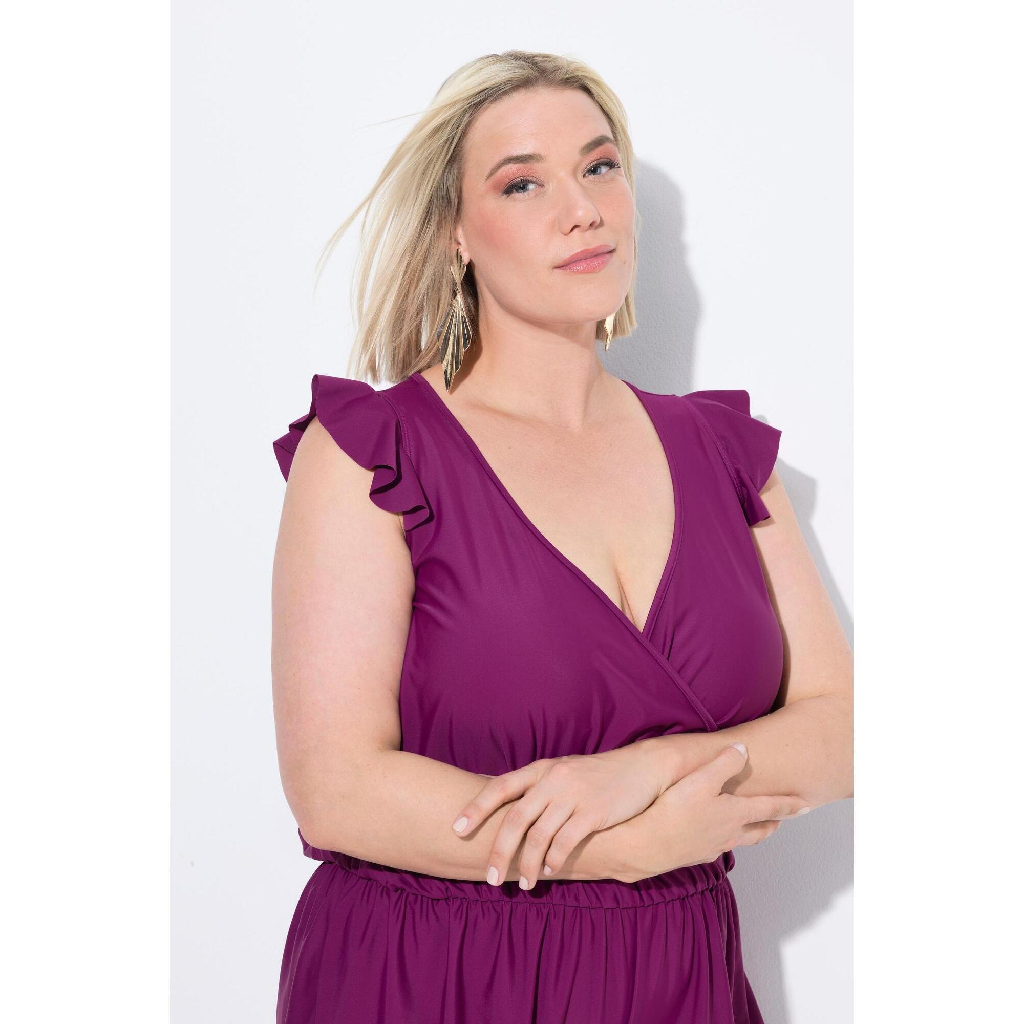 Damski Strój kąpielowy szorty miękkie miseczki rękaw motylek z recyklingu