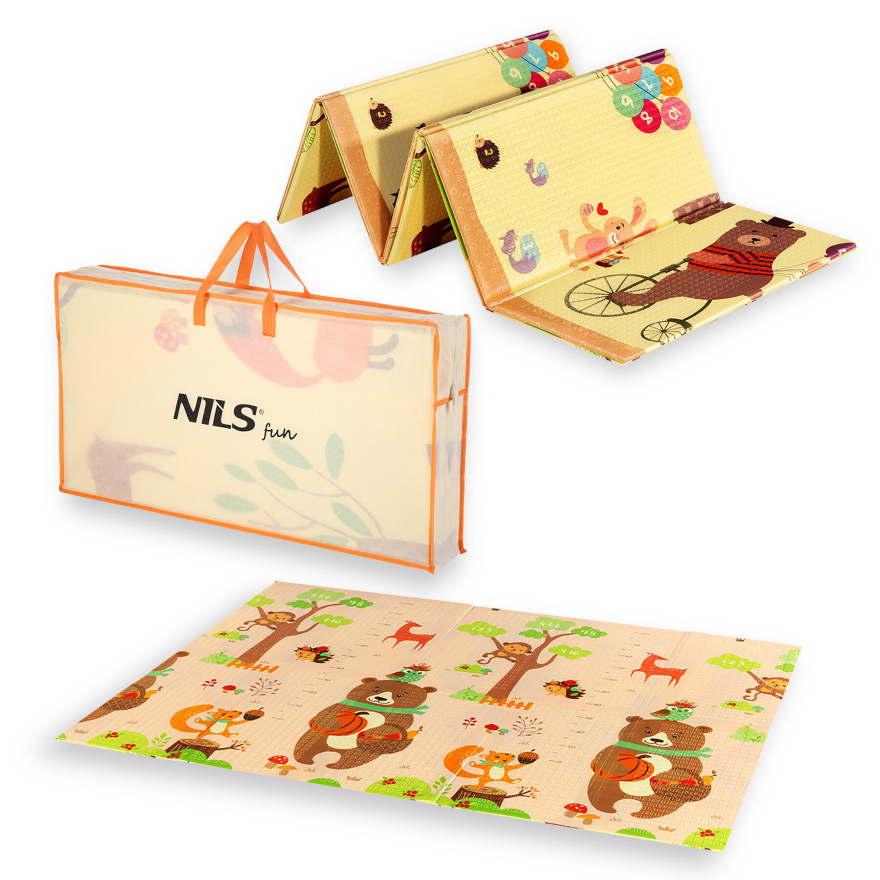 Mata dziecięca składana dwustronna Forest 190X150Cm Nils Fun MD05