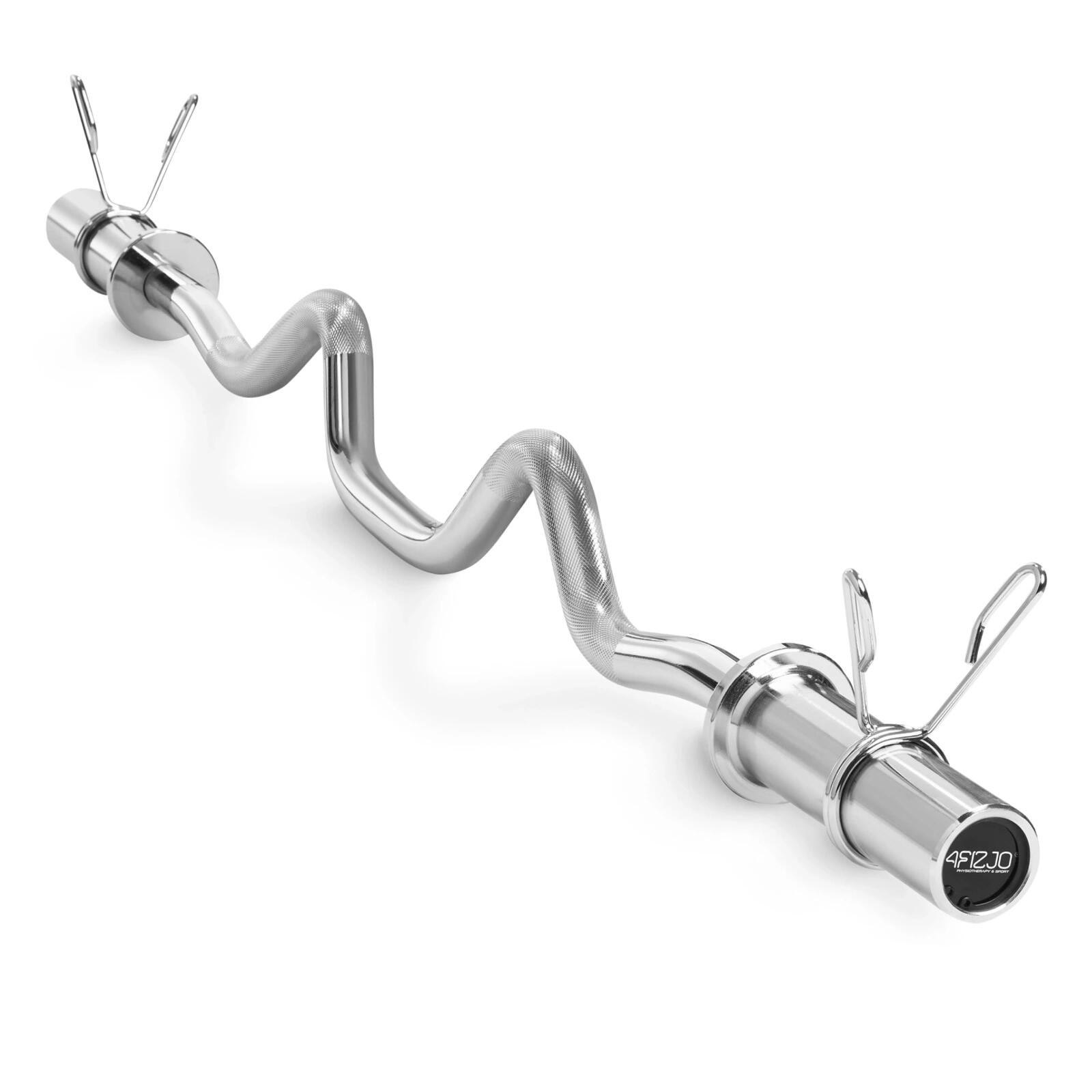 Gryf mocno łamany do sztangi do treningu siłowego 4FIZJO sprężynowy 120 cm