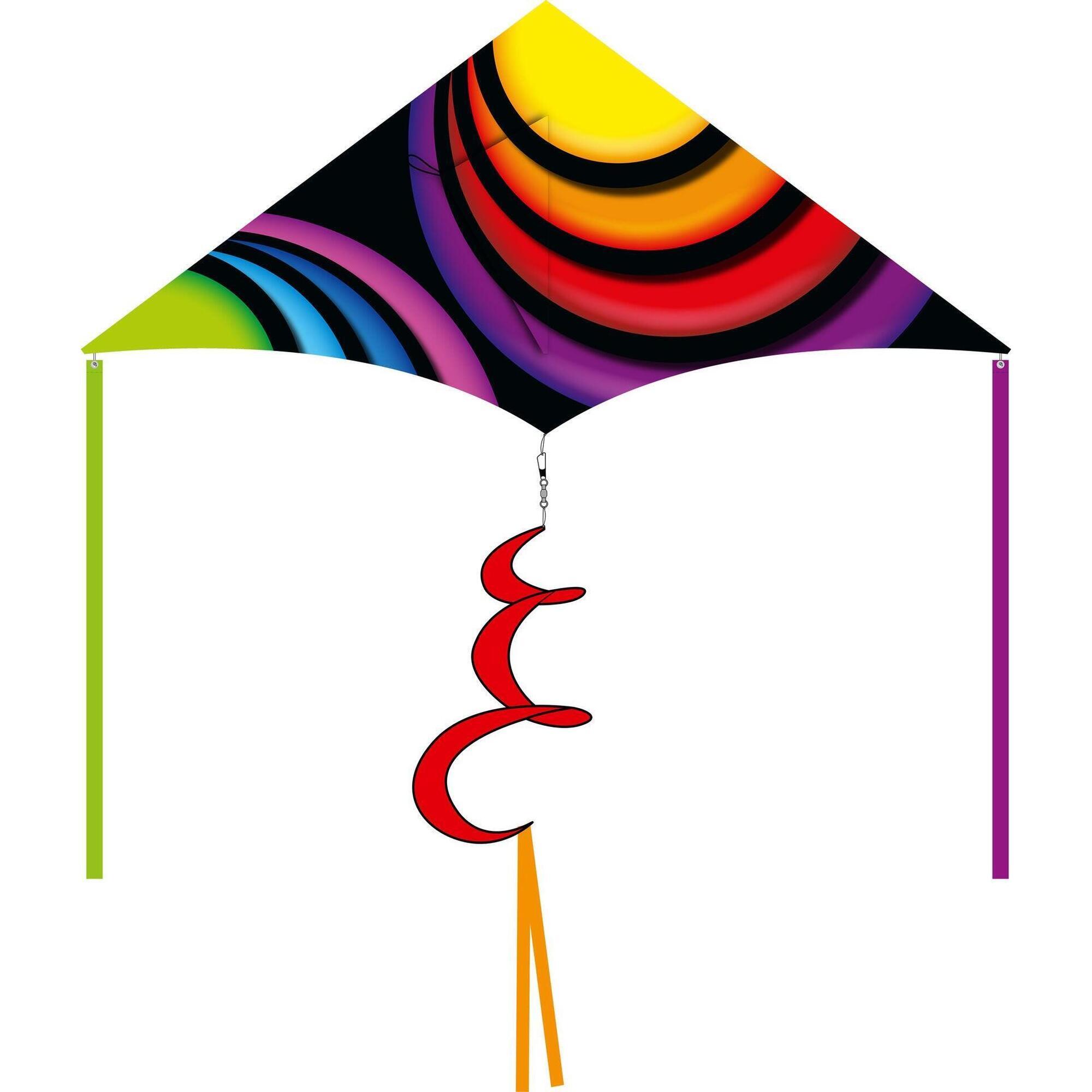 Latawiec jednożyłowy HQ Delta Rainbow Circles 2 m 106105 Rainbow 210 x 98 cm