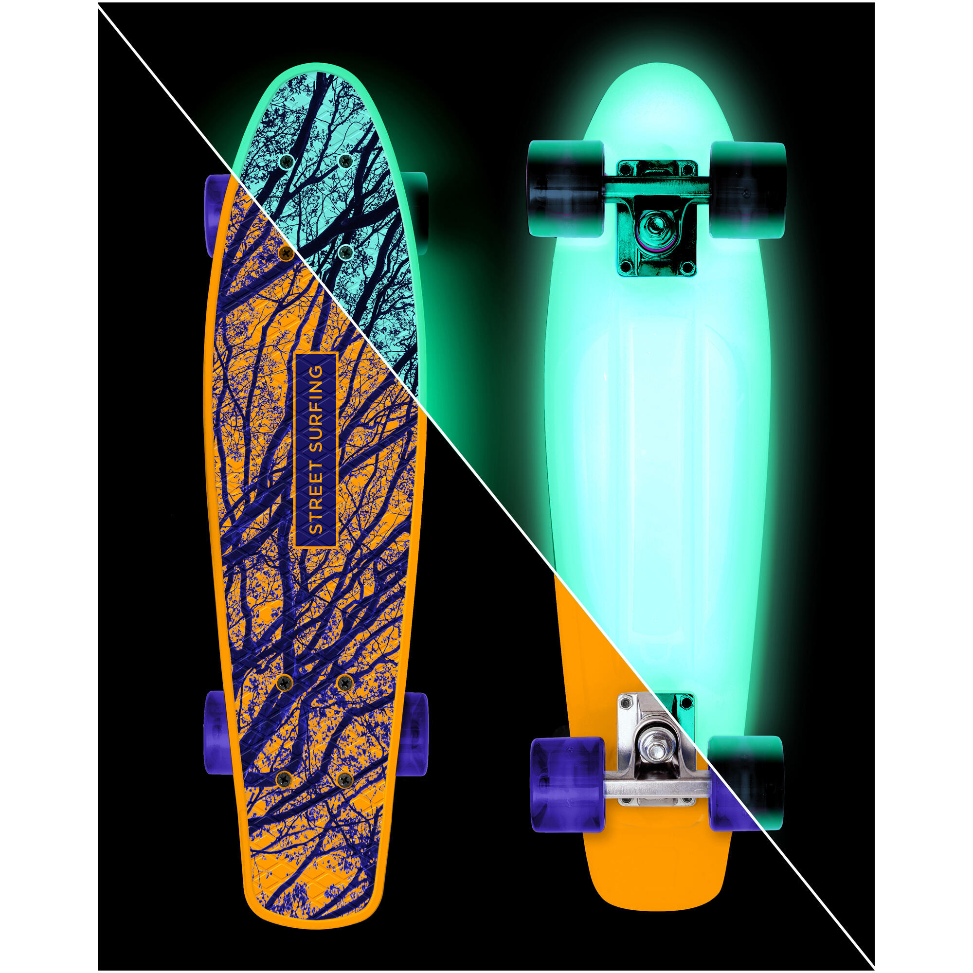 Deskorolka Street Surfing Beach Board Glow Mystic Forest