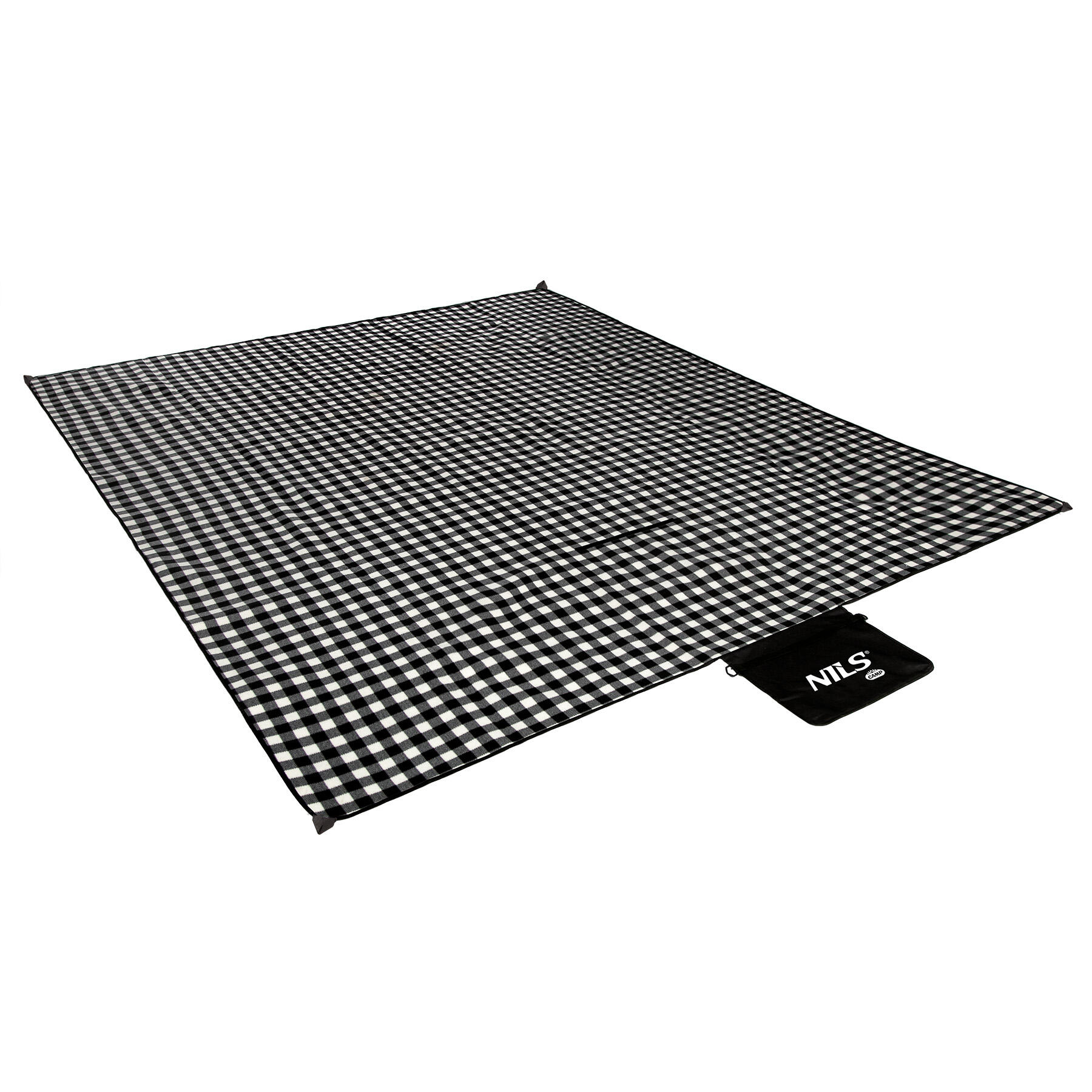 Koc piknikowy w kratę 200x200 cm Pe + Alu NC2311 Nils Camp