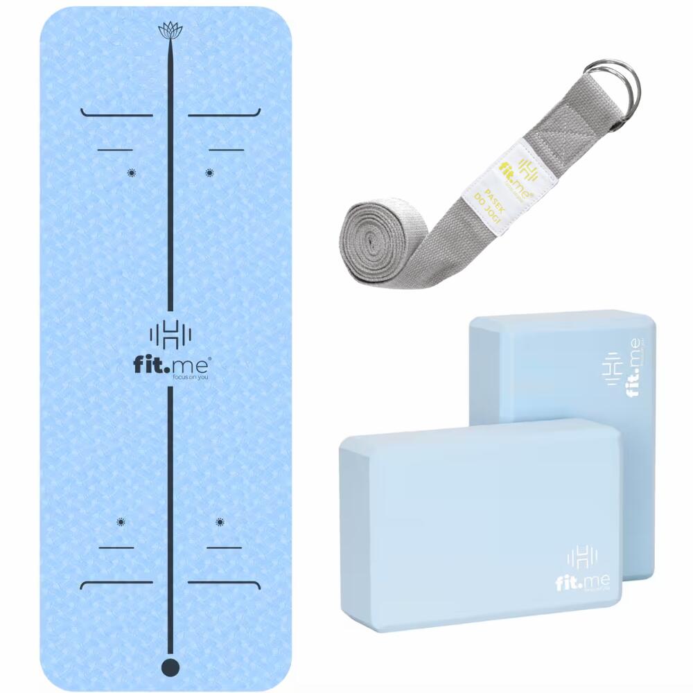 Zestaw Mata Do Jogi ze wzorem Kostki 2 Szt. Pasek Do Jogi