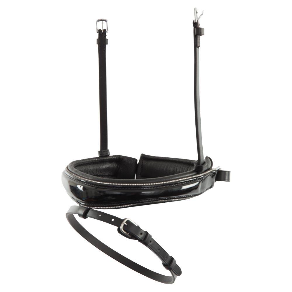 Skórzana opaska na nos dla konia BR Equitation Pull-back Lacquer