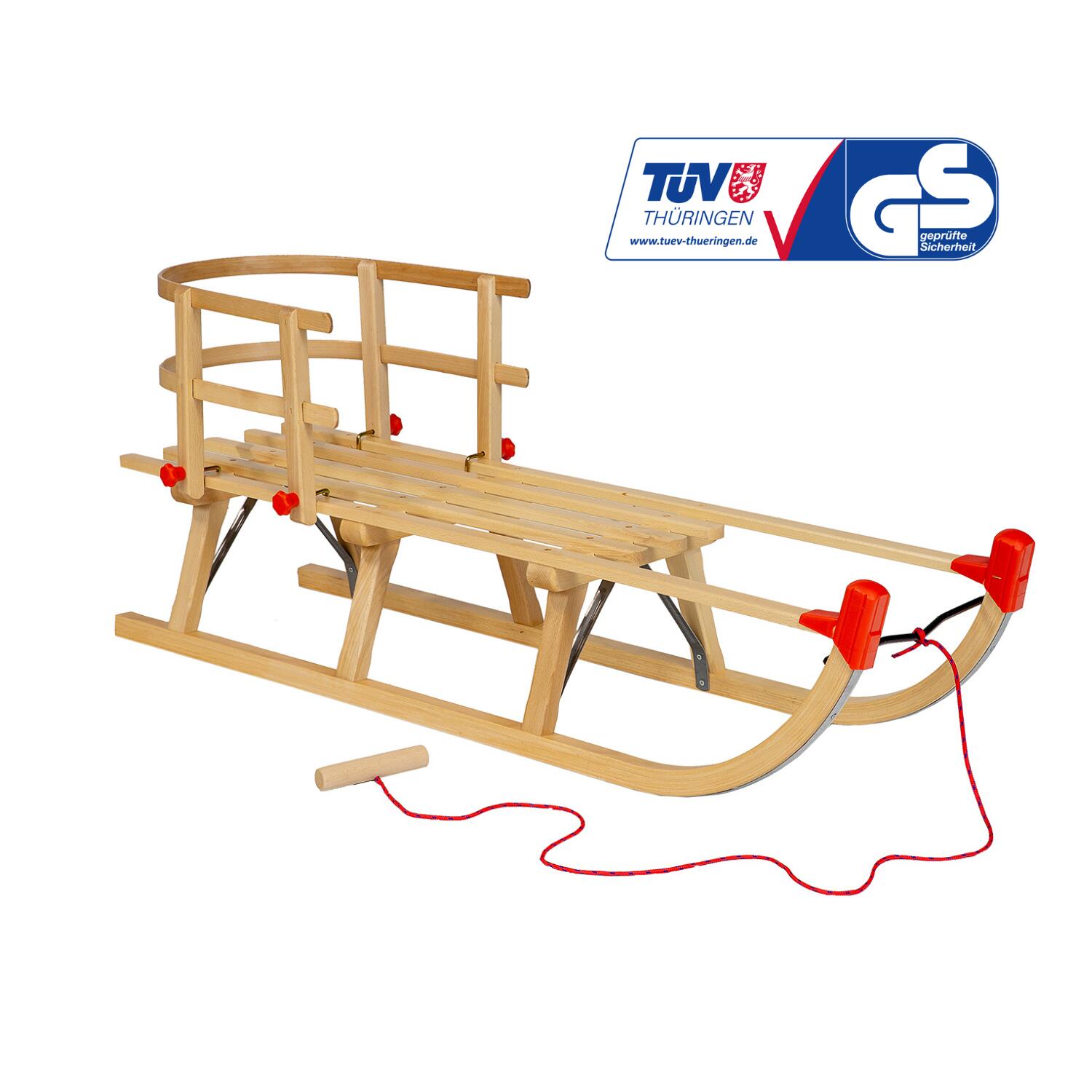 Zestaw sanki drewniane AD324 D110 + AD302 oparcie + AD300 sznurek