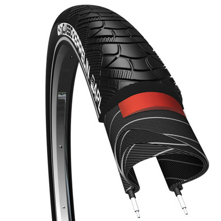 Opona Zeppelin 28 X 1,60 Czarna Z Odblaskowymi Liniami