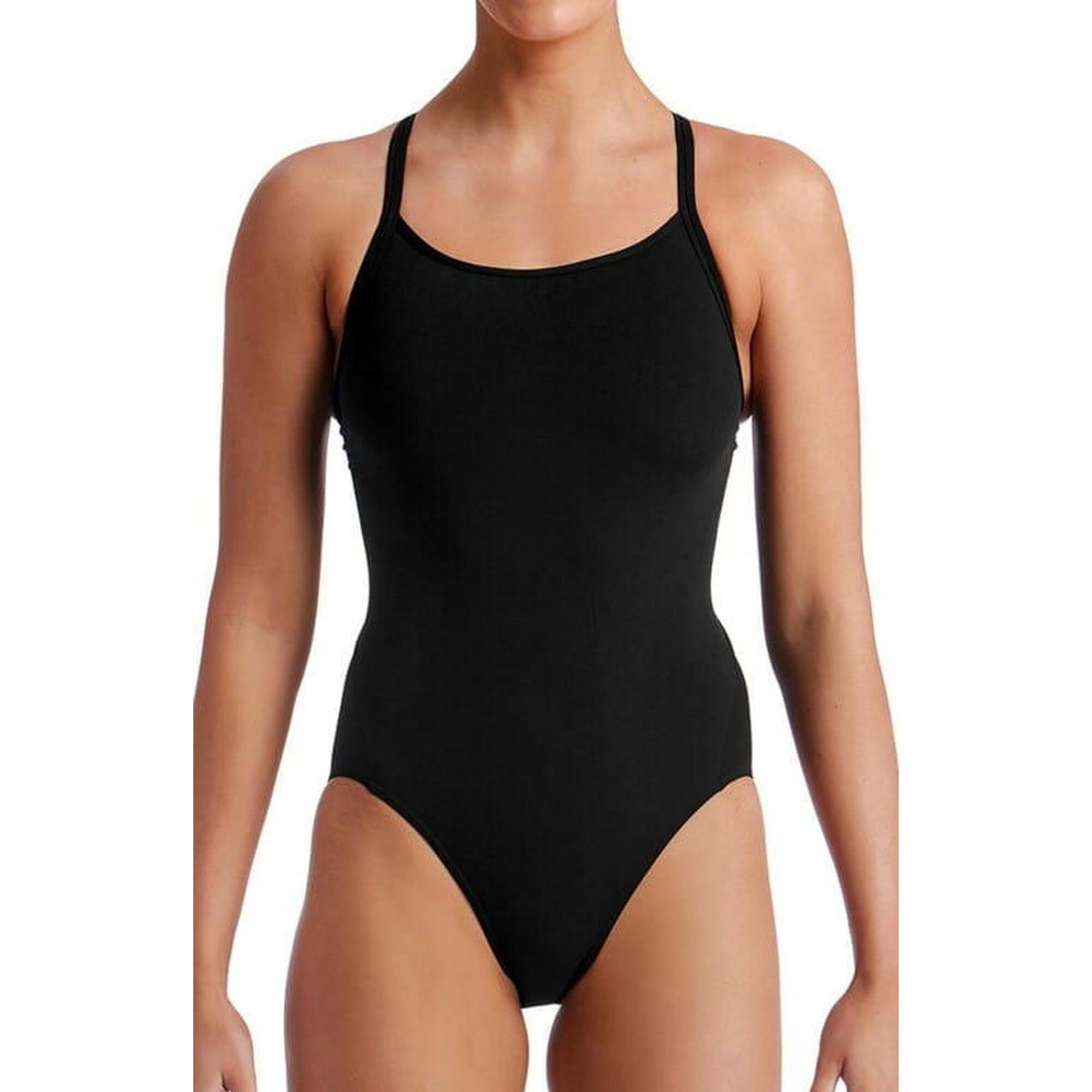 Strój do pływania menstruacyjny FUNKITA Still Black - Swim Secure Diamond Back