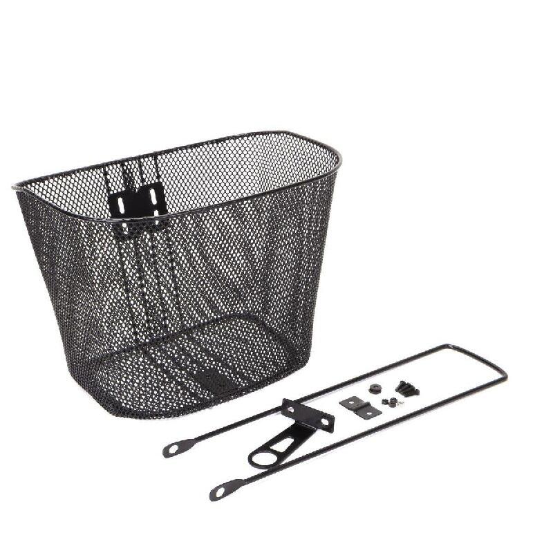 Kosz rowerowy czarny przód HT009 przykręcany (mocowany na stałe)