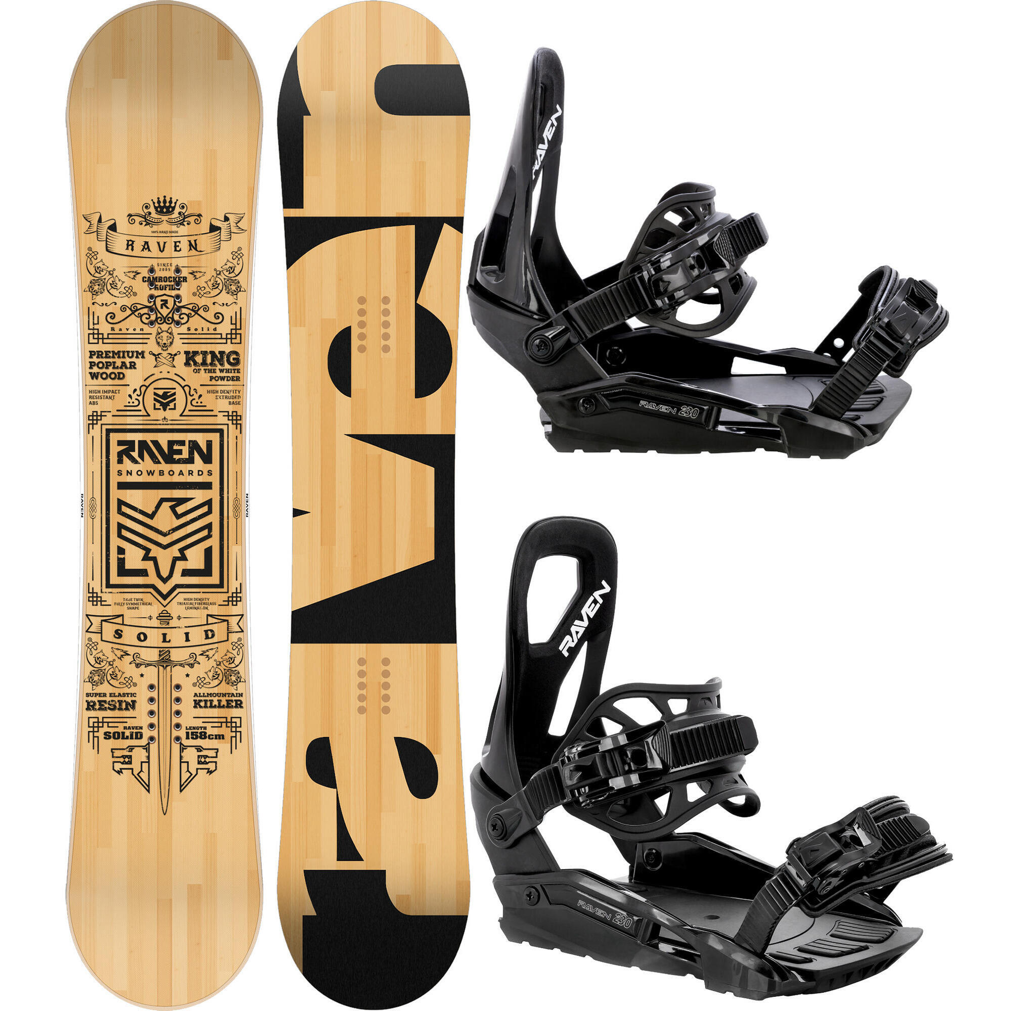 Zestaw Deska snowboardowa Raven Solid Classic + wiązania Raven s230