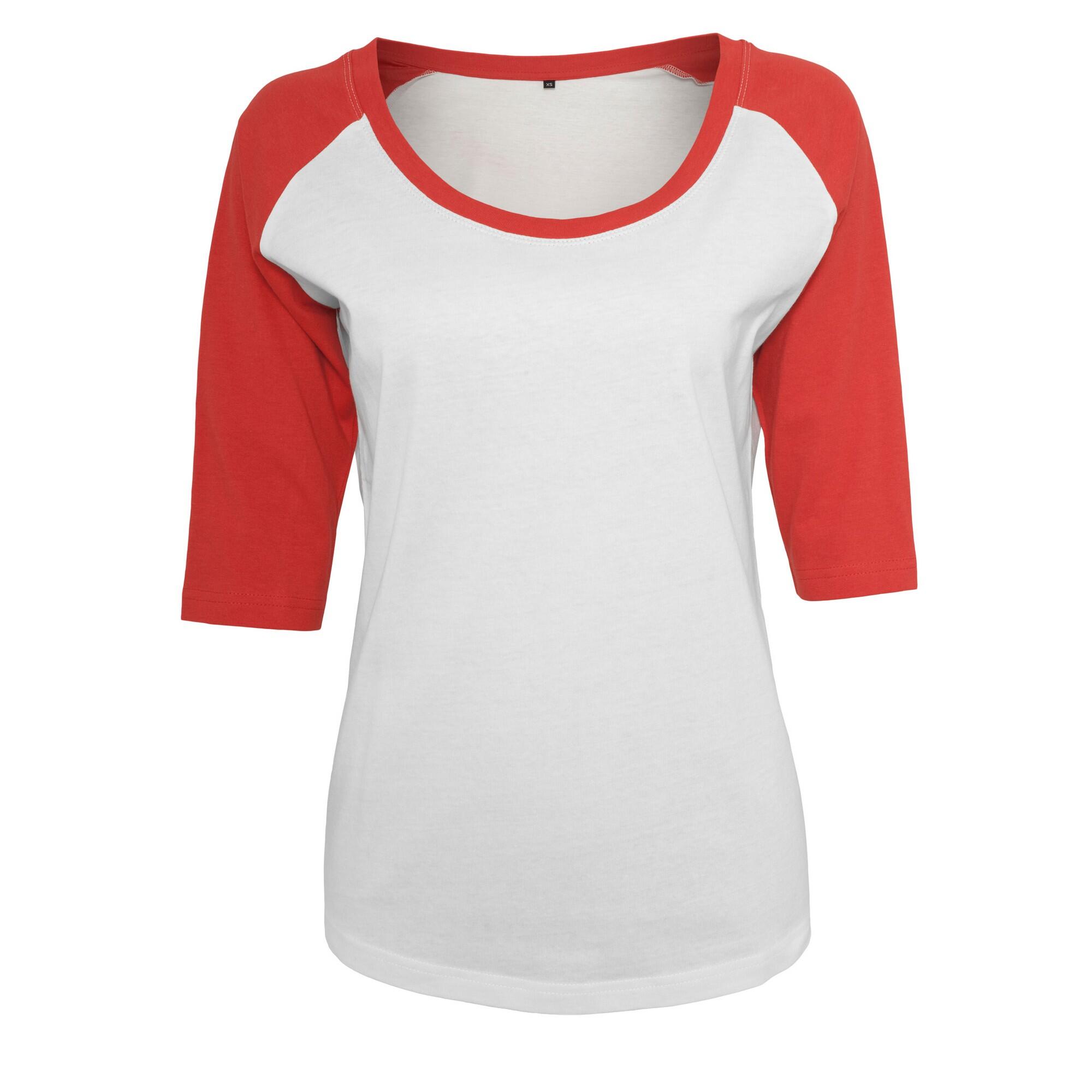 Damska Koszulka Kontrastowa 3/4 Długości Raglan