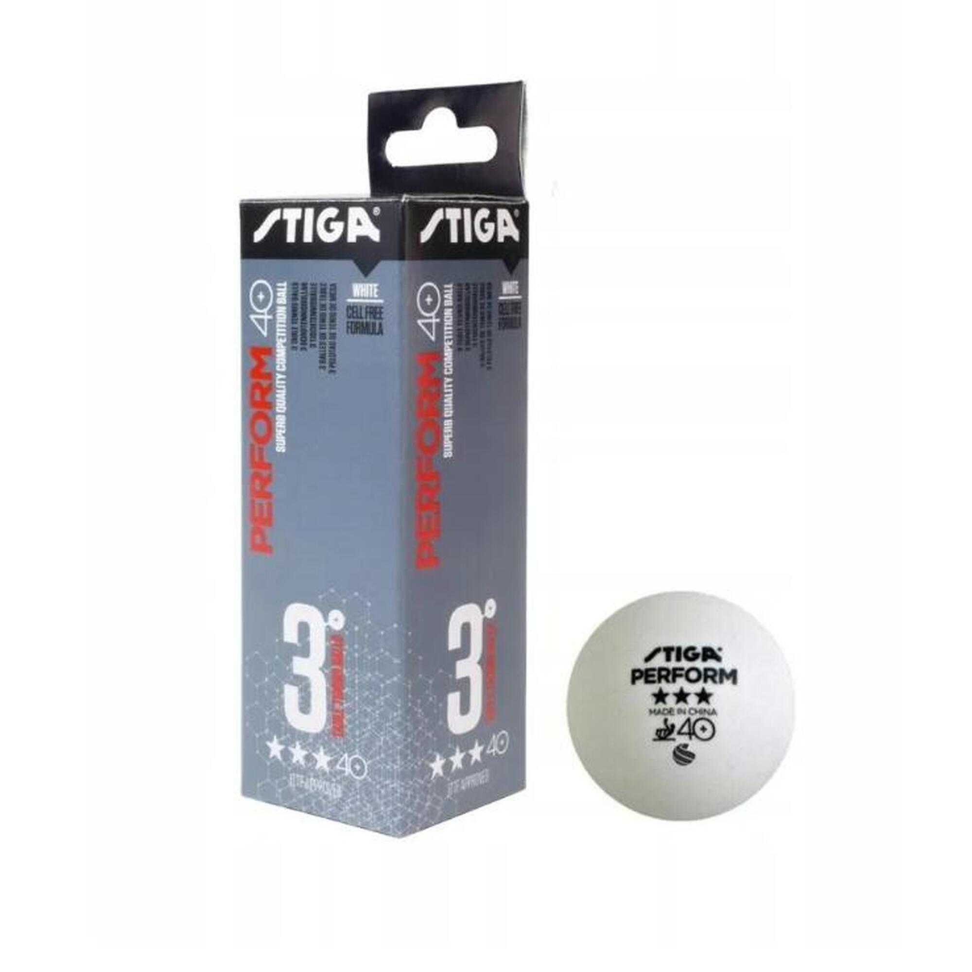 Piłeczki Do Ping Ponga Piłki Do Tenisa Stołowego 3 Sztuki Stiga 3*** Biale