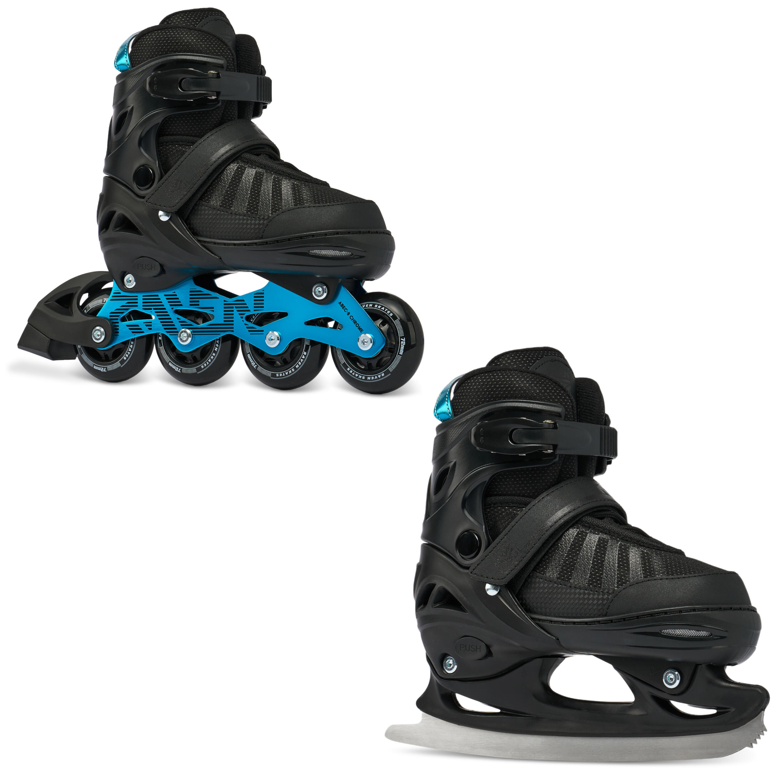 Rolki Łyżwy Figurowe Regulowane 2w1 Raven Oxen