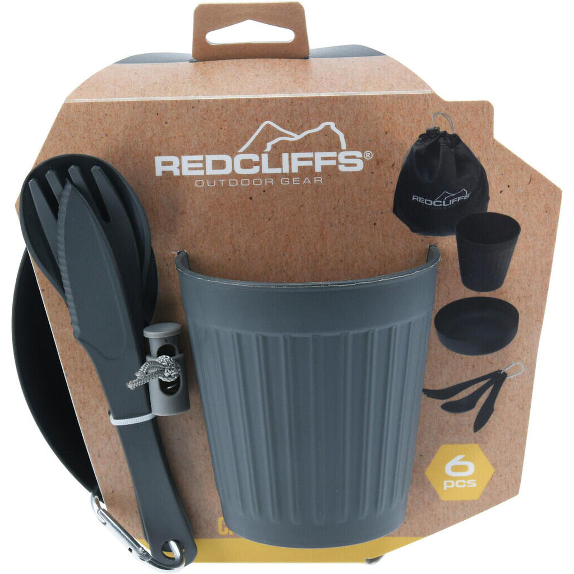 Zestaw naczyń turystyczno-kempingowych Redcliffs 6w1