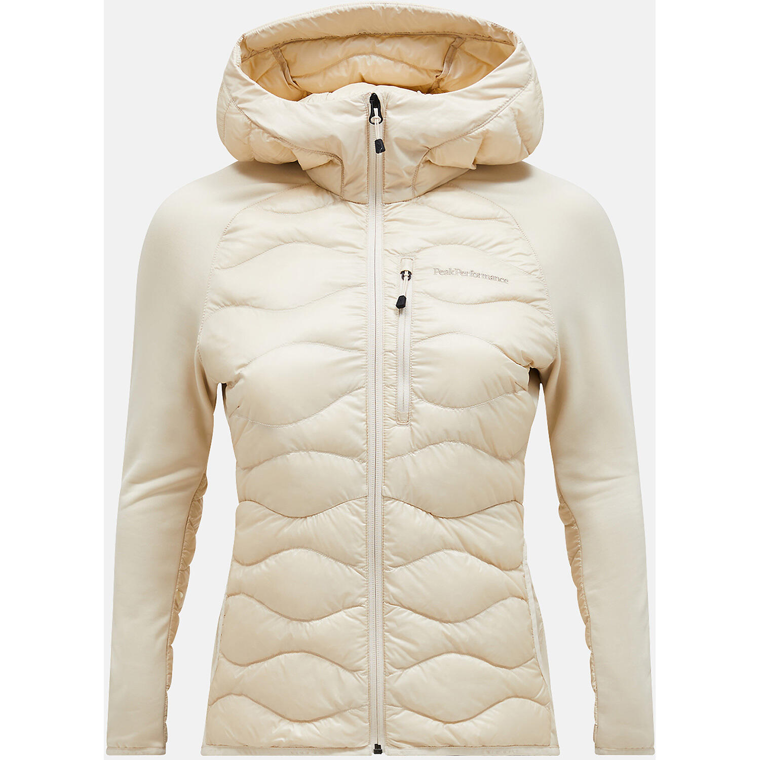 Kurtka Peak Performance puchowa damska Helium Down Hybrid Hood beżowa - M