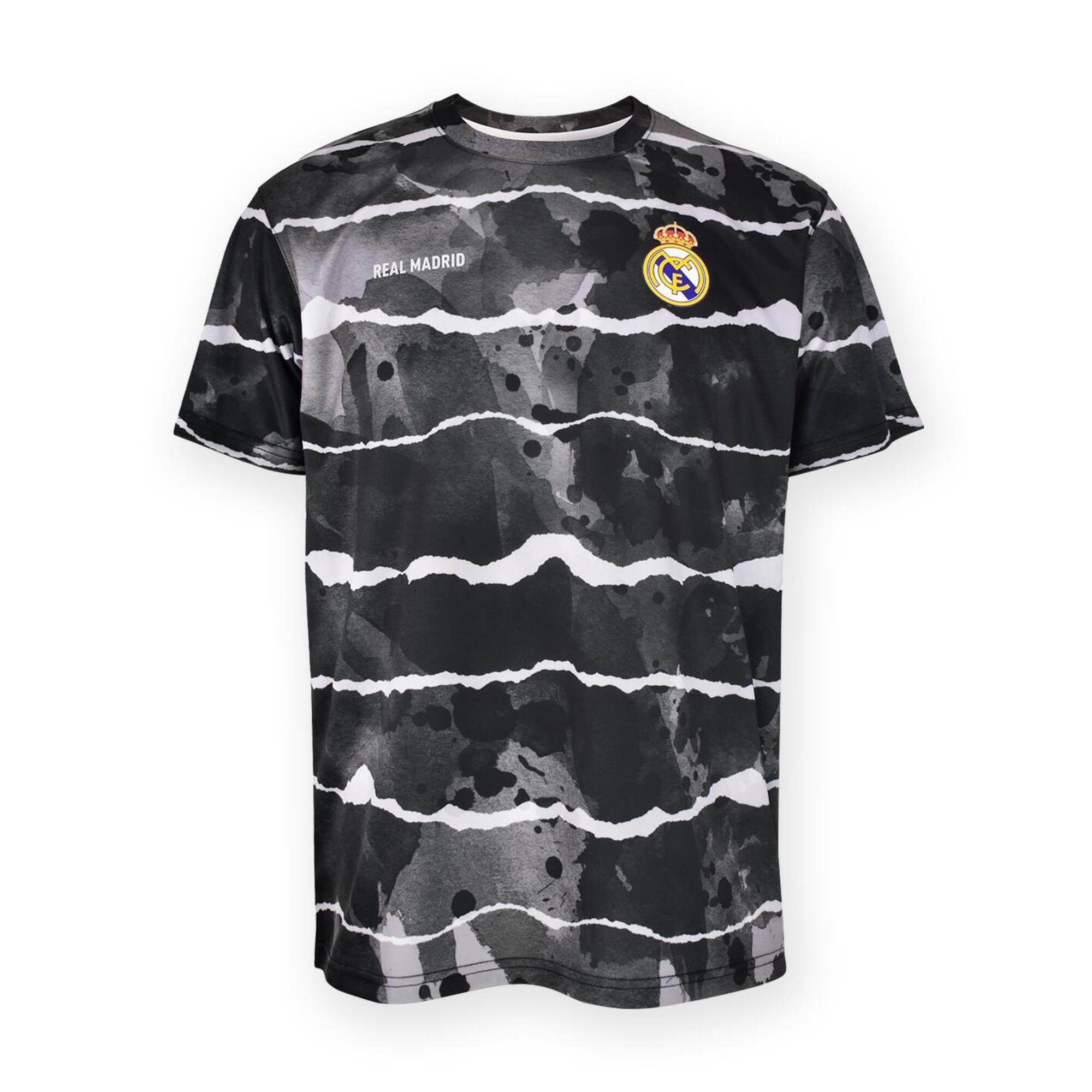 Nowoczesna szara koszulka treningowa z wzorem fal - 2XL