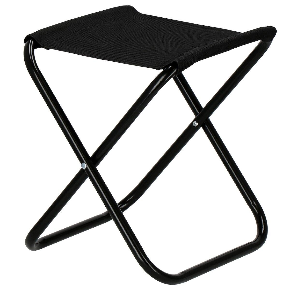 Krzesło turystyczne składane na biwak, kemping czarne