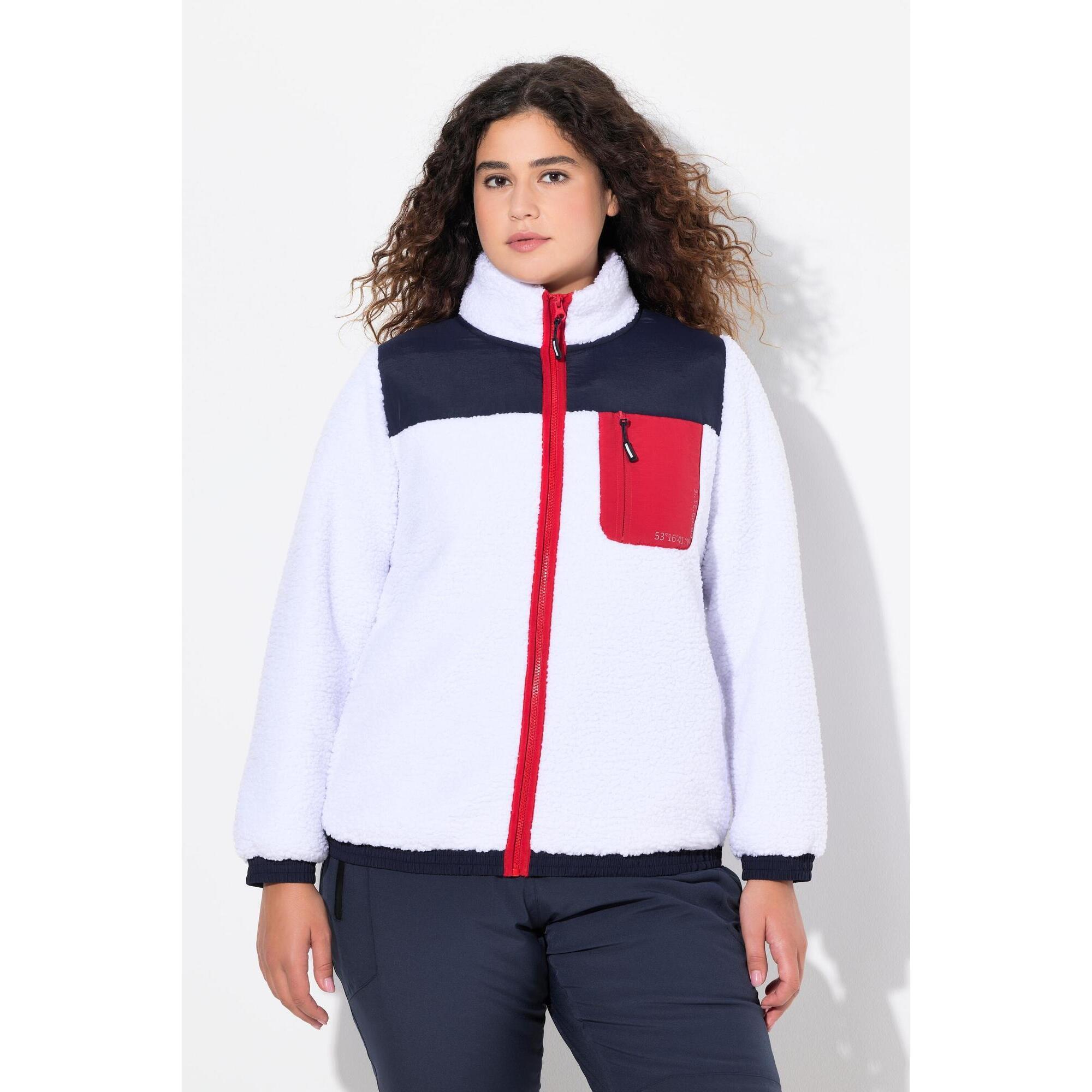 Damskie Kurtka z pluszowego polaru naszywka stójka