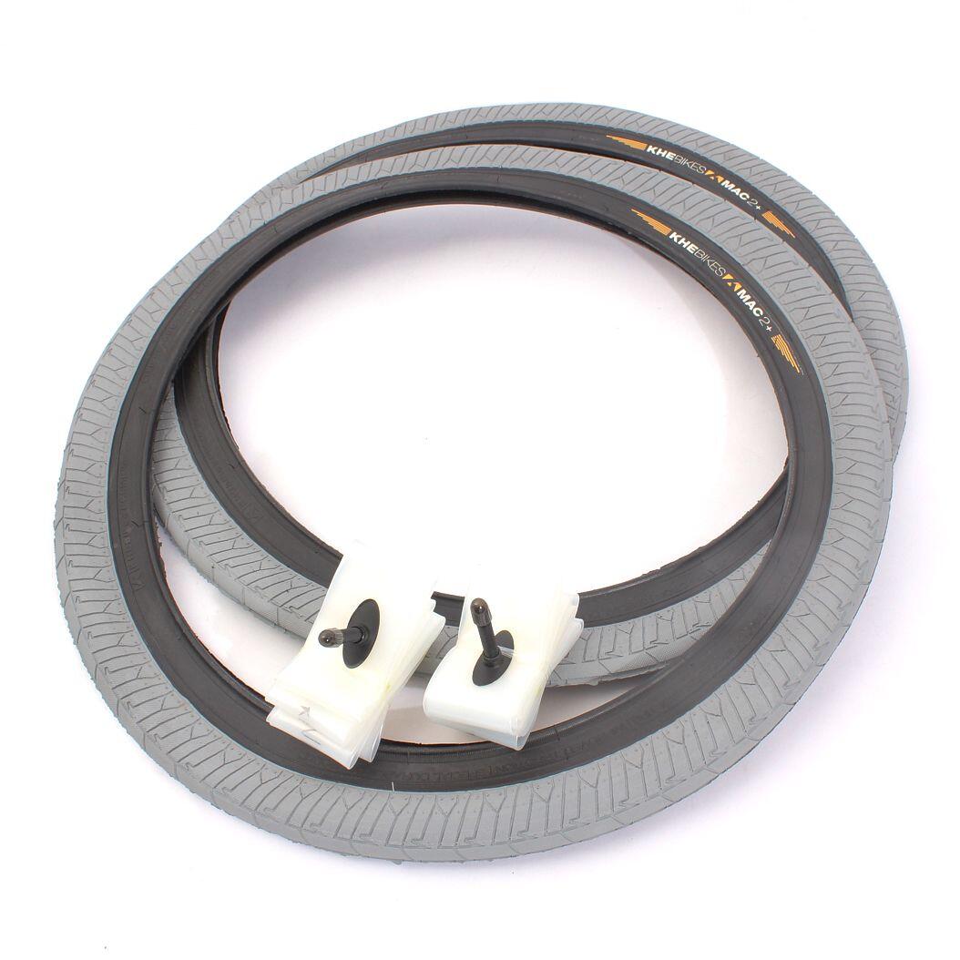 Opony BMX 2x MAC2+ drut szary + 2x Schwalbe Aerothan dętki