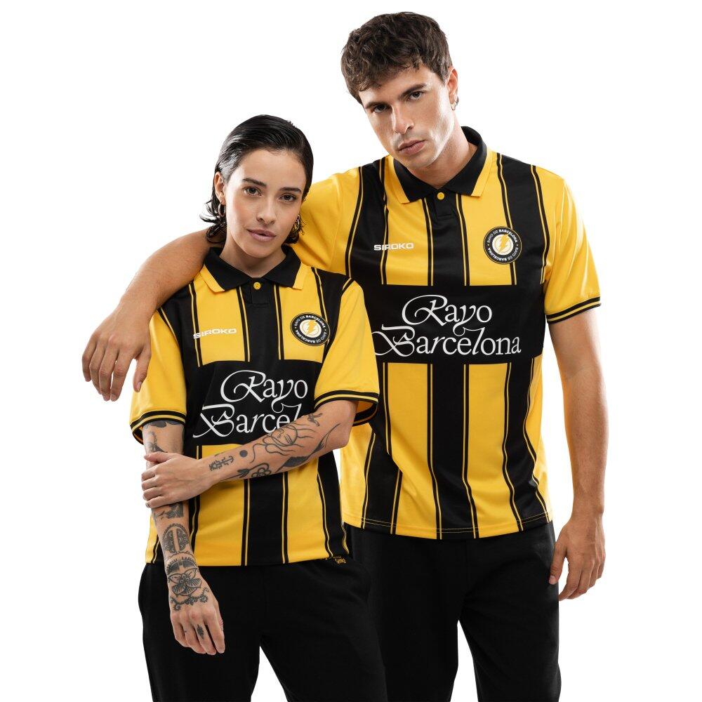 Męska koszulka piłkarska retro Rayo Club Football Siroko RC Rayo Black Vintage