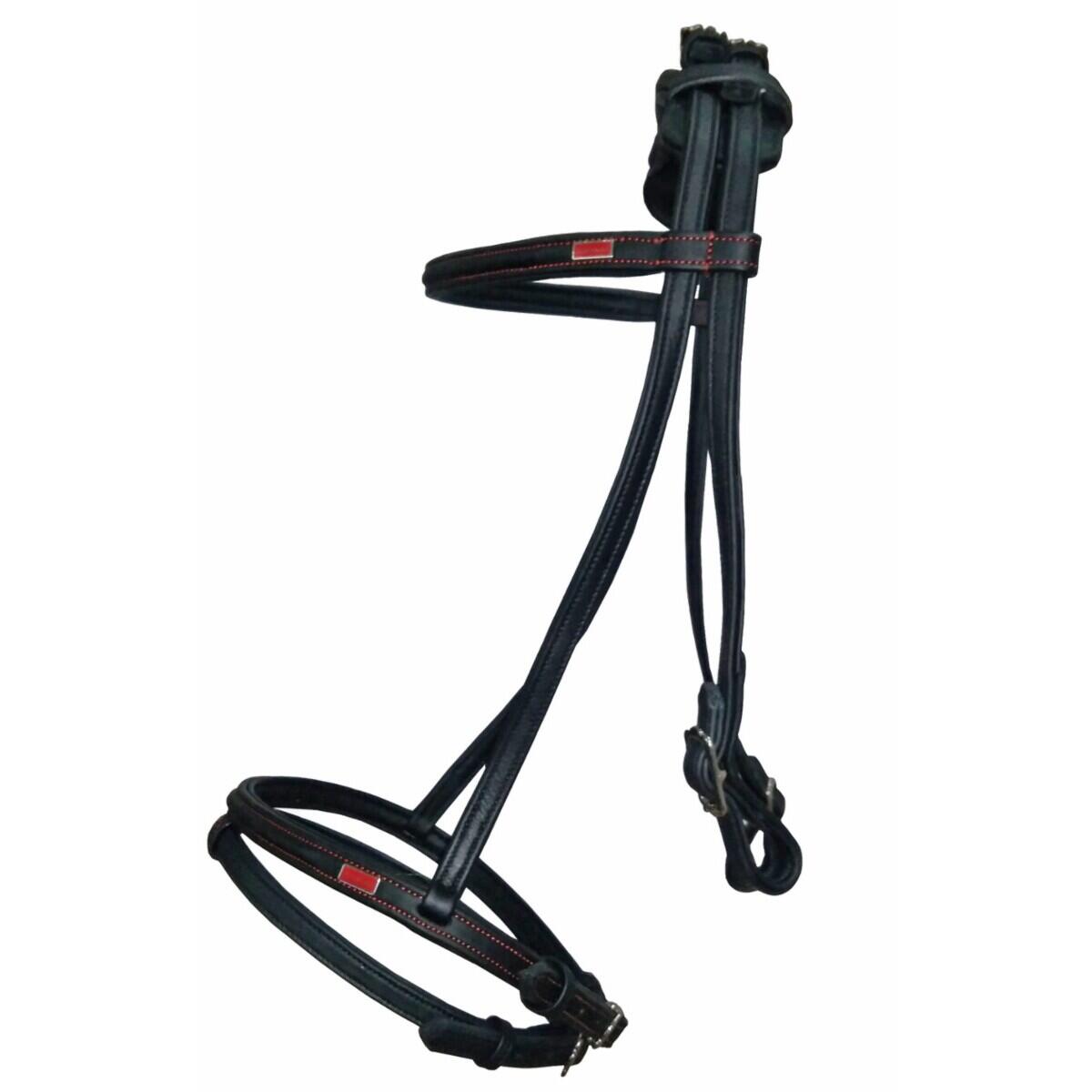 Skórzana uzda jeździecka z angielskim kombinowanym nachrapnikiem Karlslund Soft