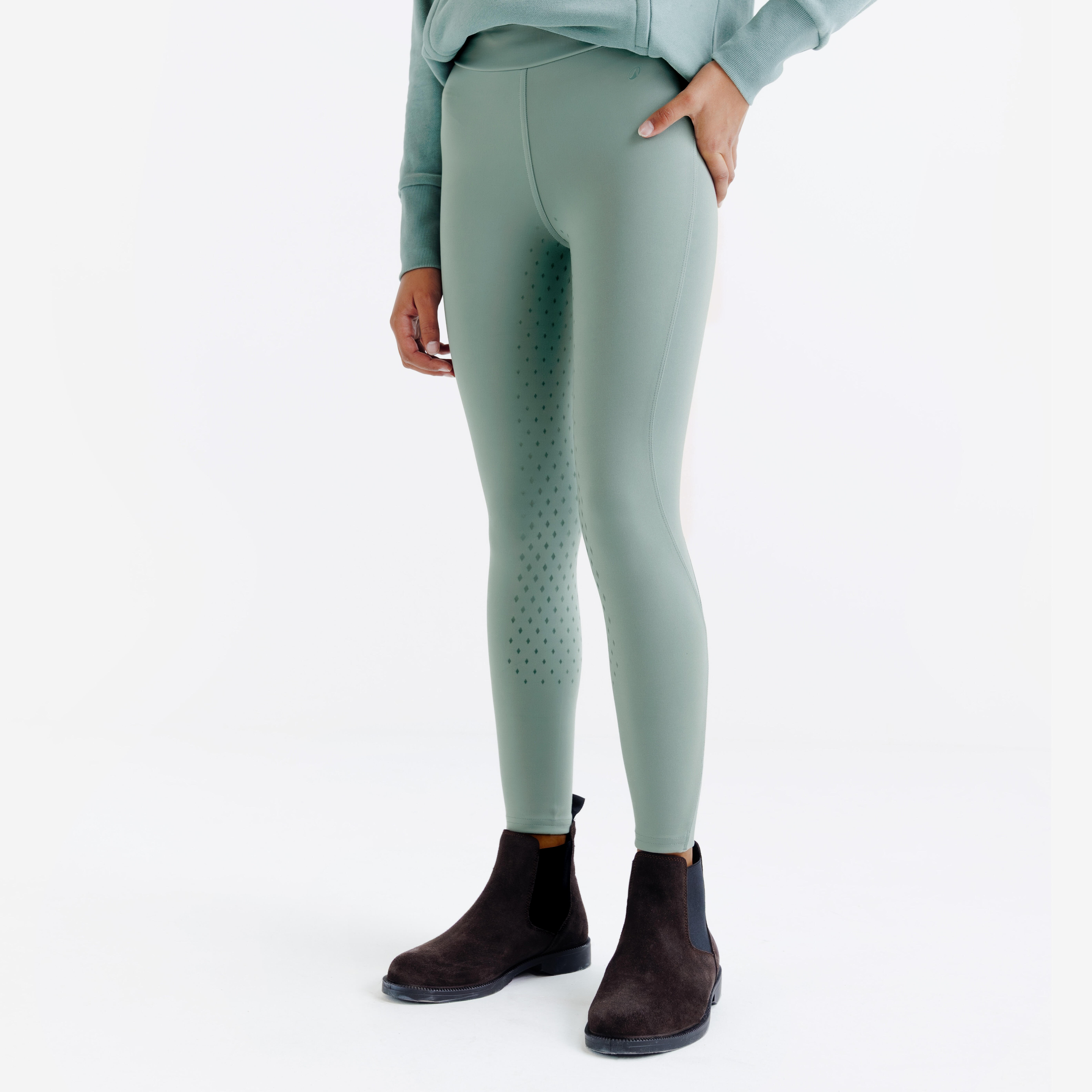 Legginsy jeździeckie dla dzieci 500 z pełnym lejem