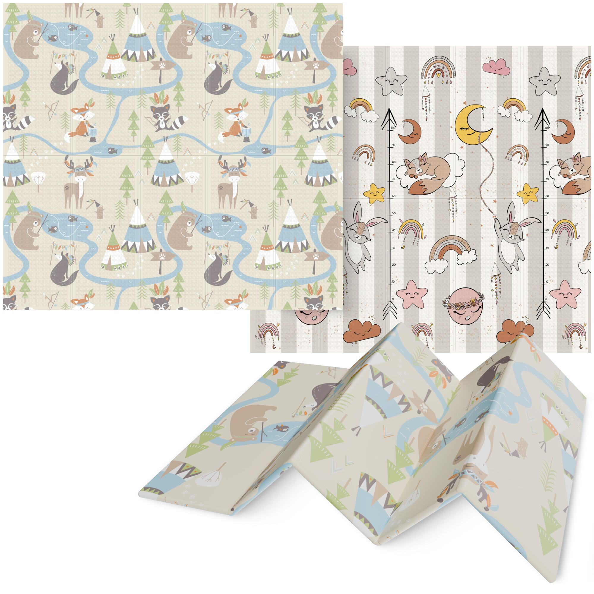 Składana mata edukacyjna XPE "Boho dream" 200 x 180 cm