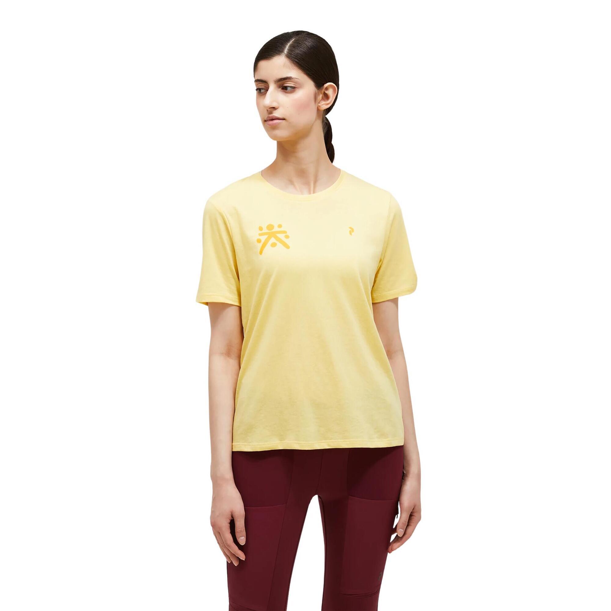 Koszulka Peak Performance damska Explore Graphic Tee żółta - XS