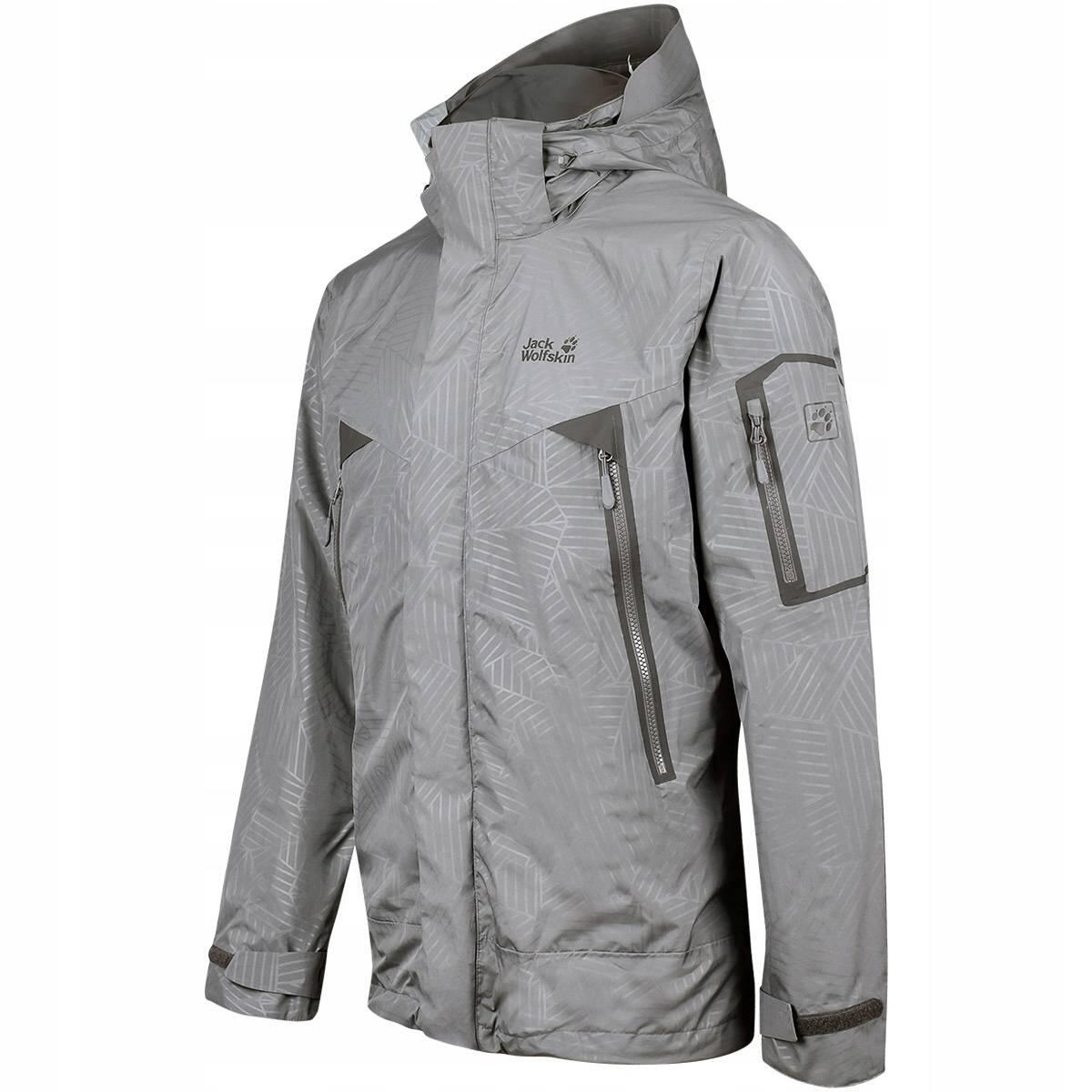 Kurtka z kapturem szara JACK WOLFSKIN ROCKY FOREST LEAF