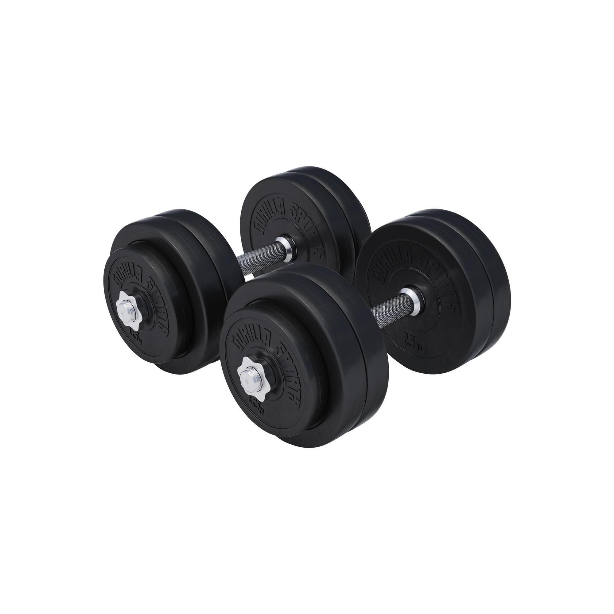 Hantle do treningu Gorilla Sports regulowane 2x15kg