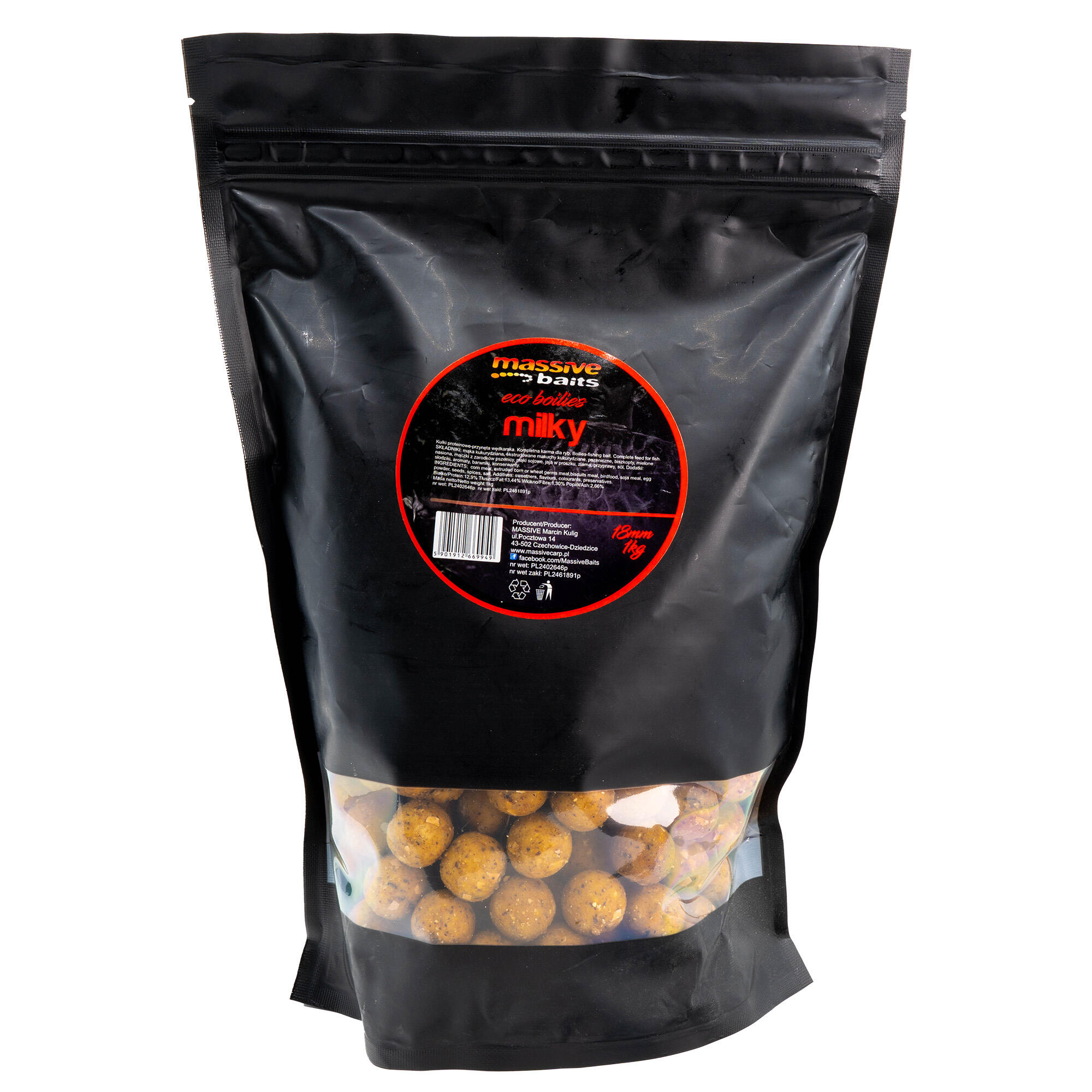 Kulki Massive Baits Eco Boilies Milky 18Mm 1Kg