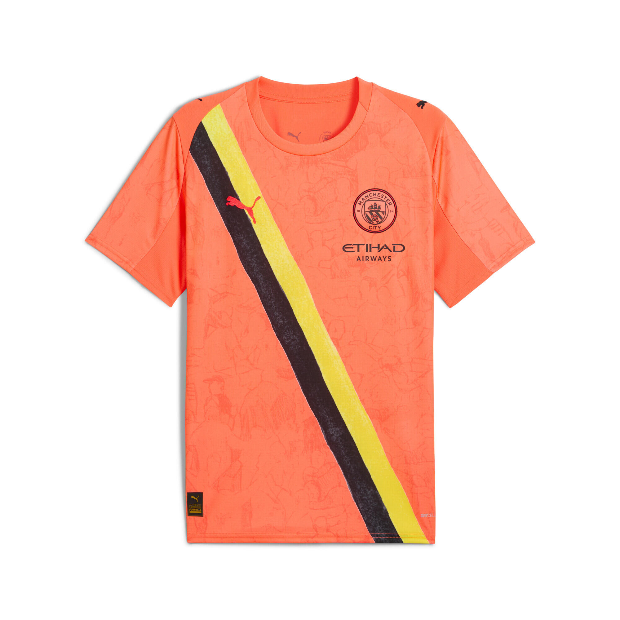 Męska koszulka KIDSUPER × MANCHESTER CITY PUMA Neon Sun Black Orange