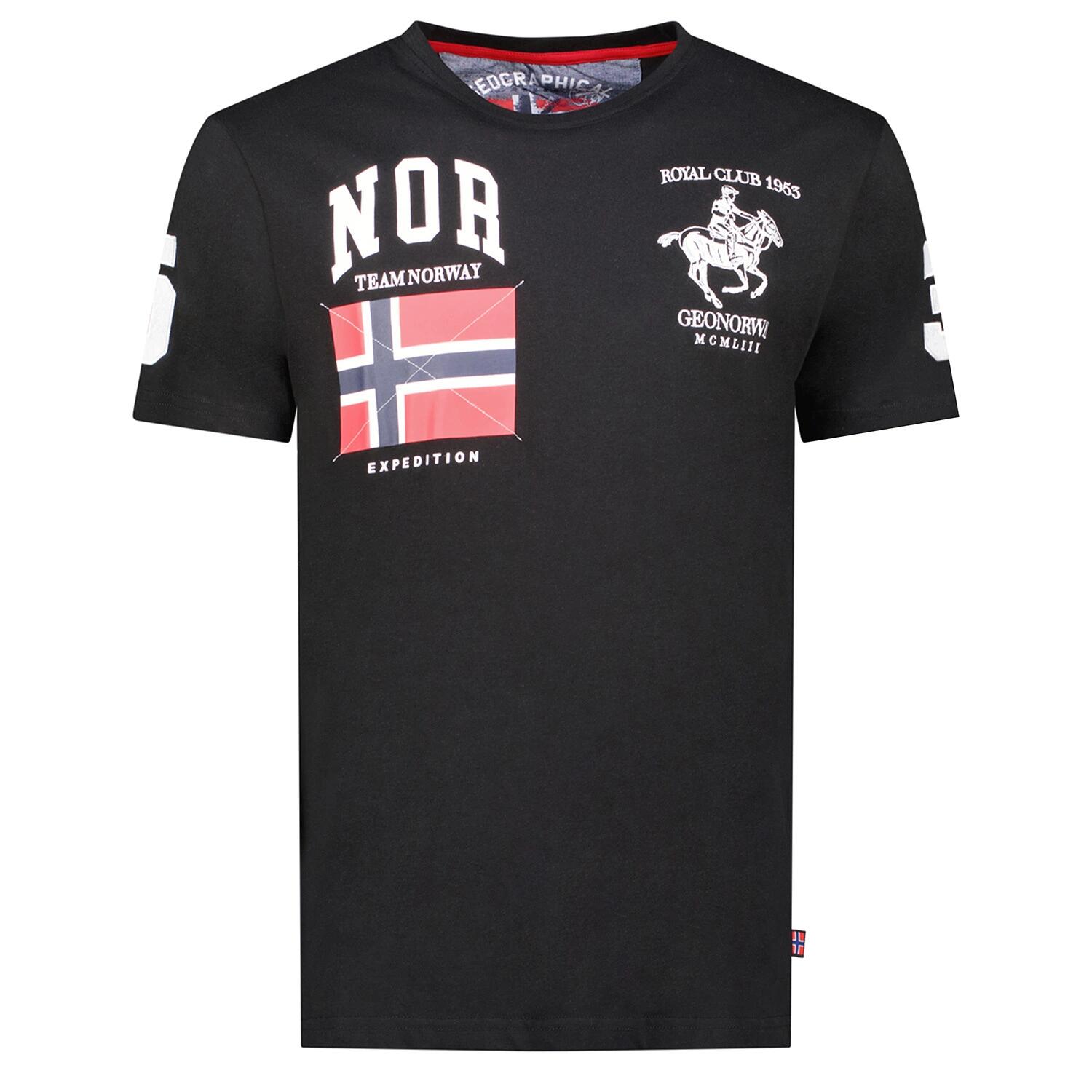 T-Shirt Geographical Norway JEQUESTRE MEN 254 czarny męska (SY1305H/GN-Black)