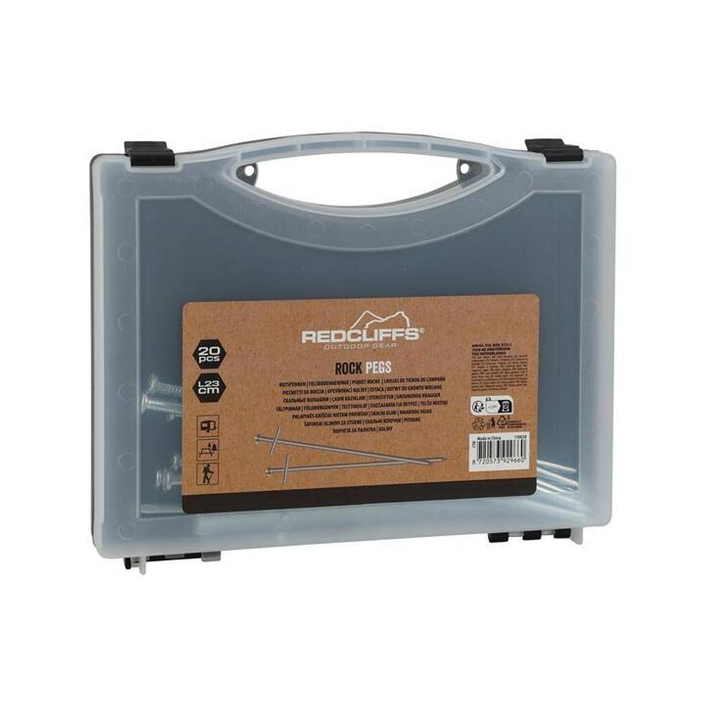 Śledzie metalowe do namiotu Redcliffs 23CM KPL. 20SZT w walizce