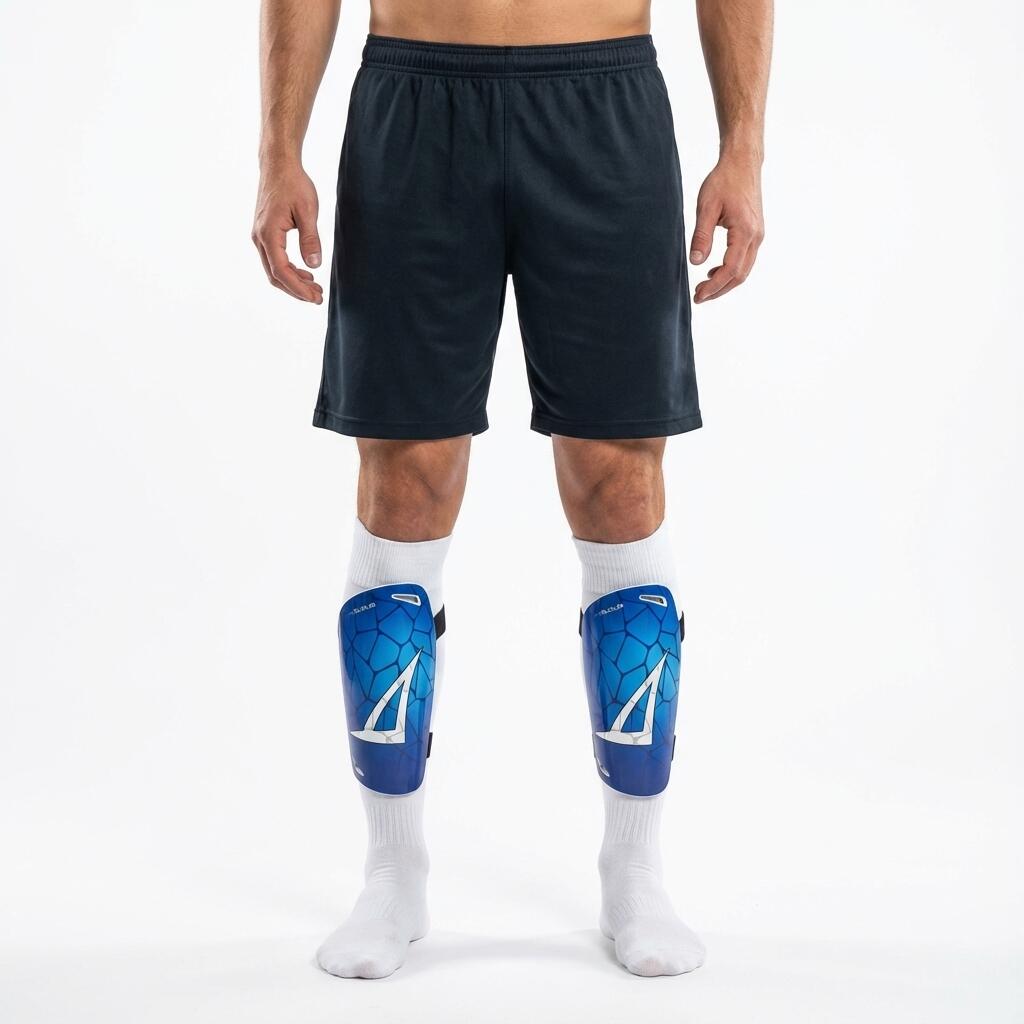 nagolennik piłkarski niebieski biały