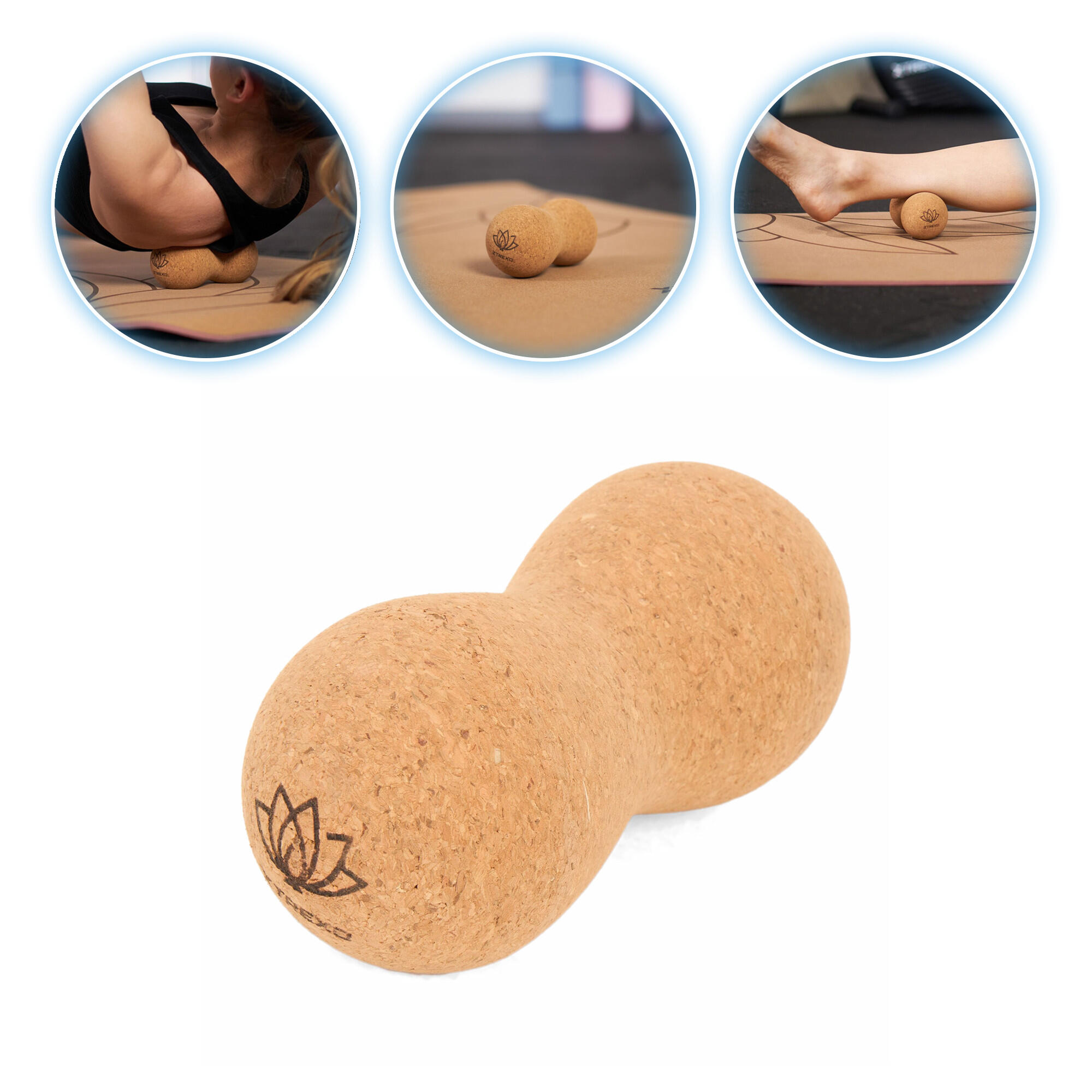 Podwójna piłka do masażu XTREXO korkowa TXO-B4Z082-NC