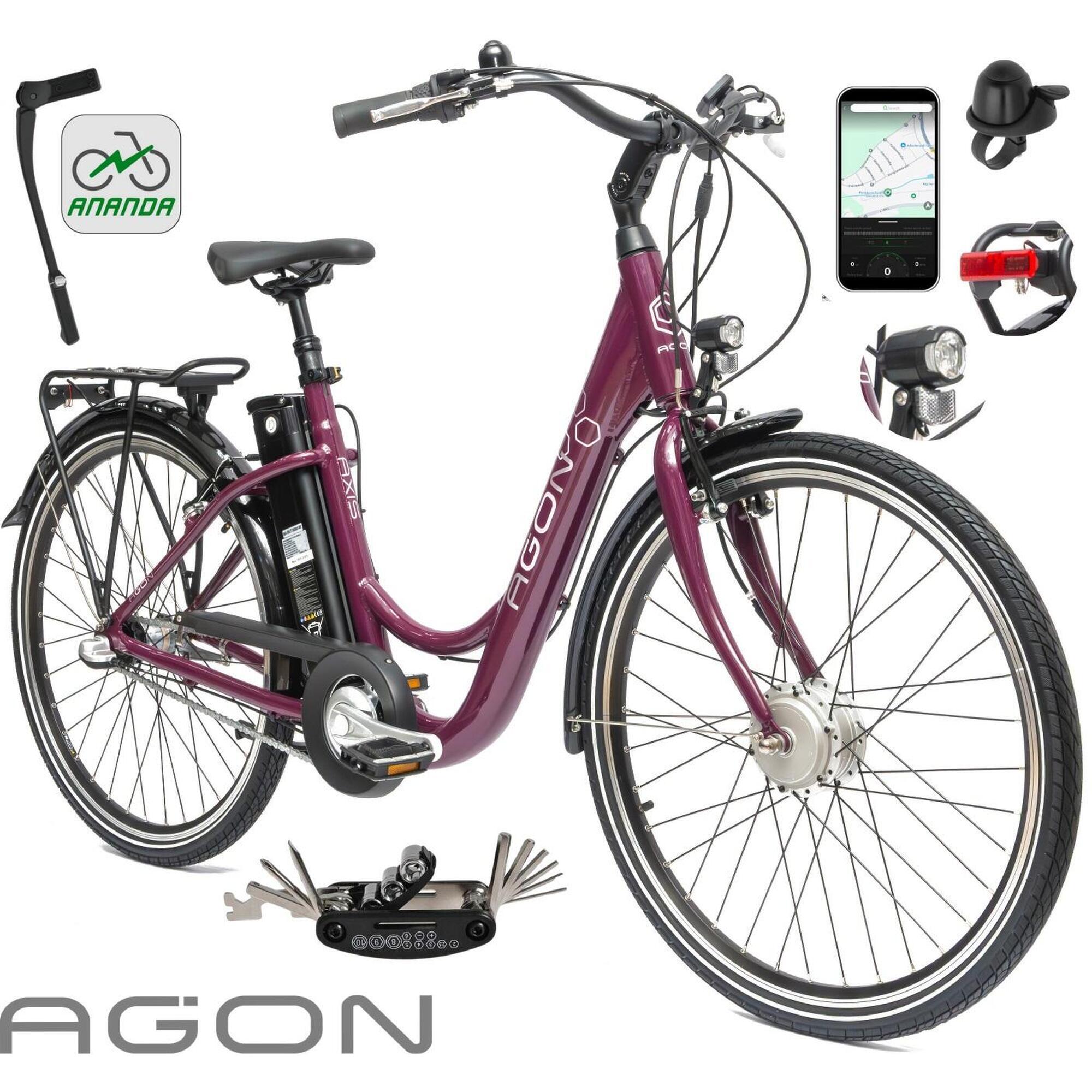 Rower Elektryczny Damski Miejski 26" SHIMANO Nexus Aluminium Aplikacja 2025