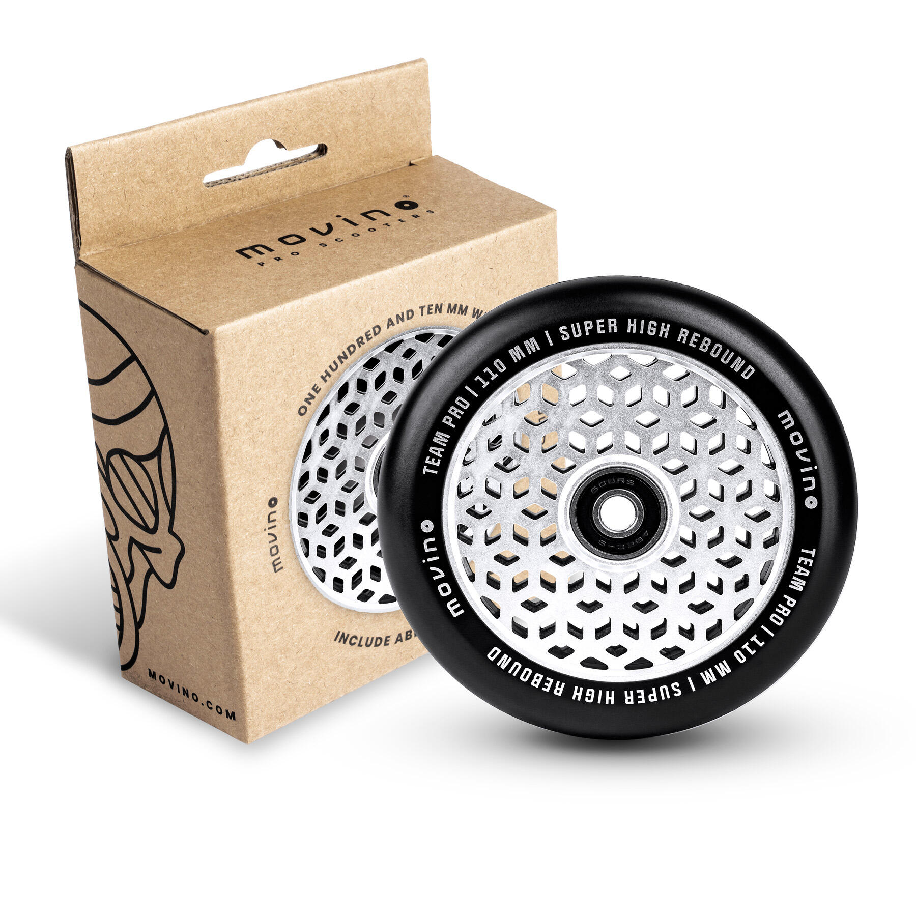 Kółka Movino TEAM PRO Super High Rebound 110 mm (black-silver) -WHE-BS